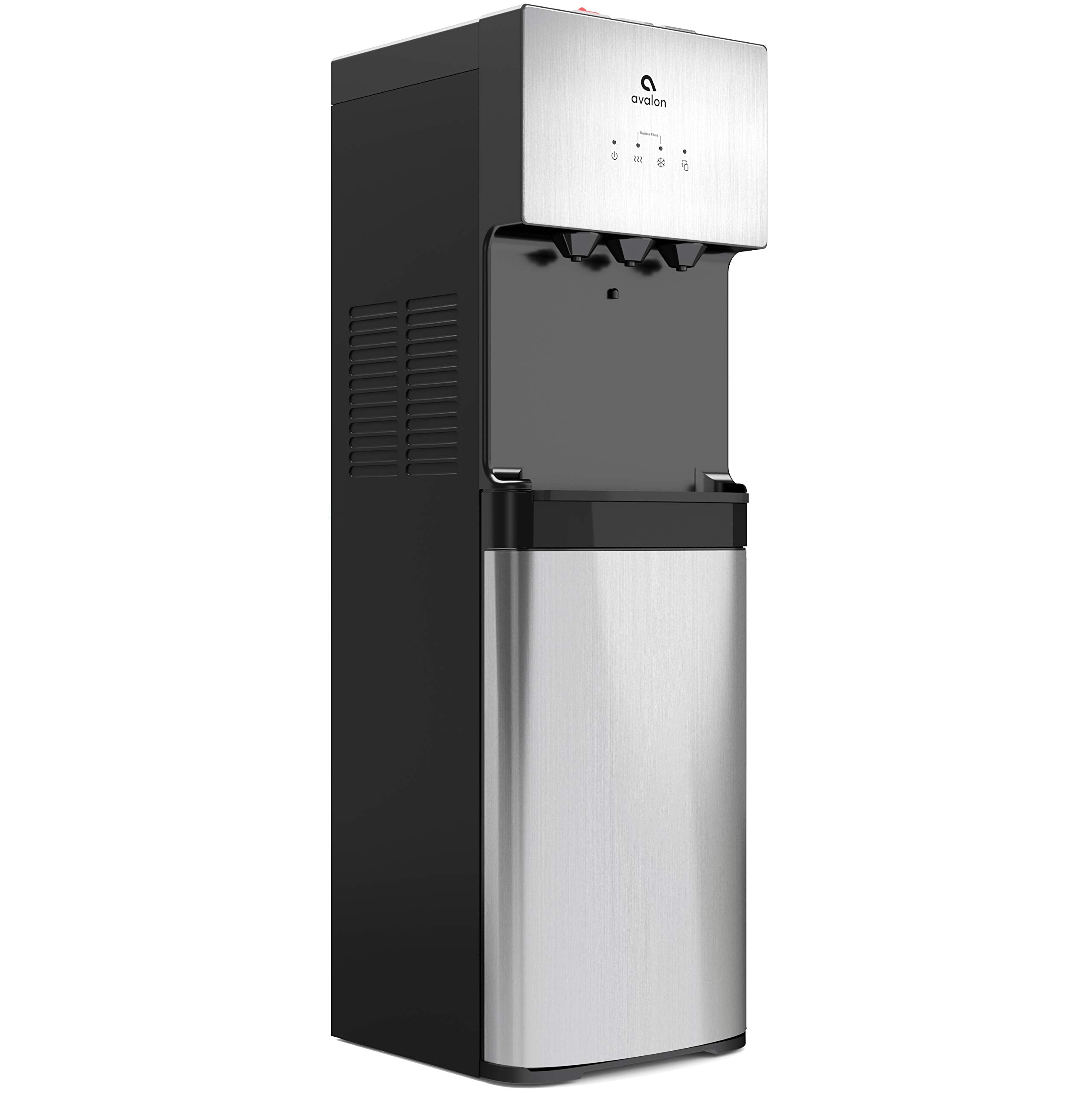 Avalon A3F Bottom Loading Water Cooler - Stainless Steel, Black, BioGuard, 3 Temperature Settings, UL-Filtered
