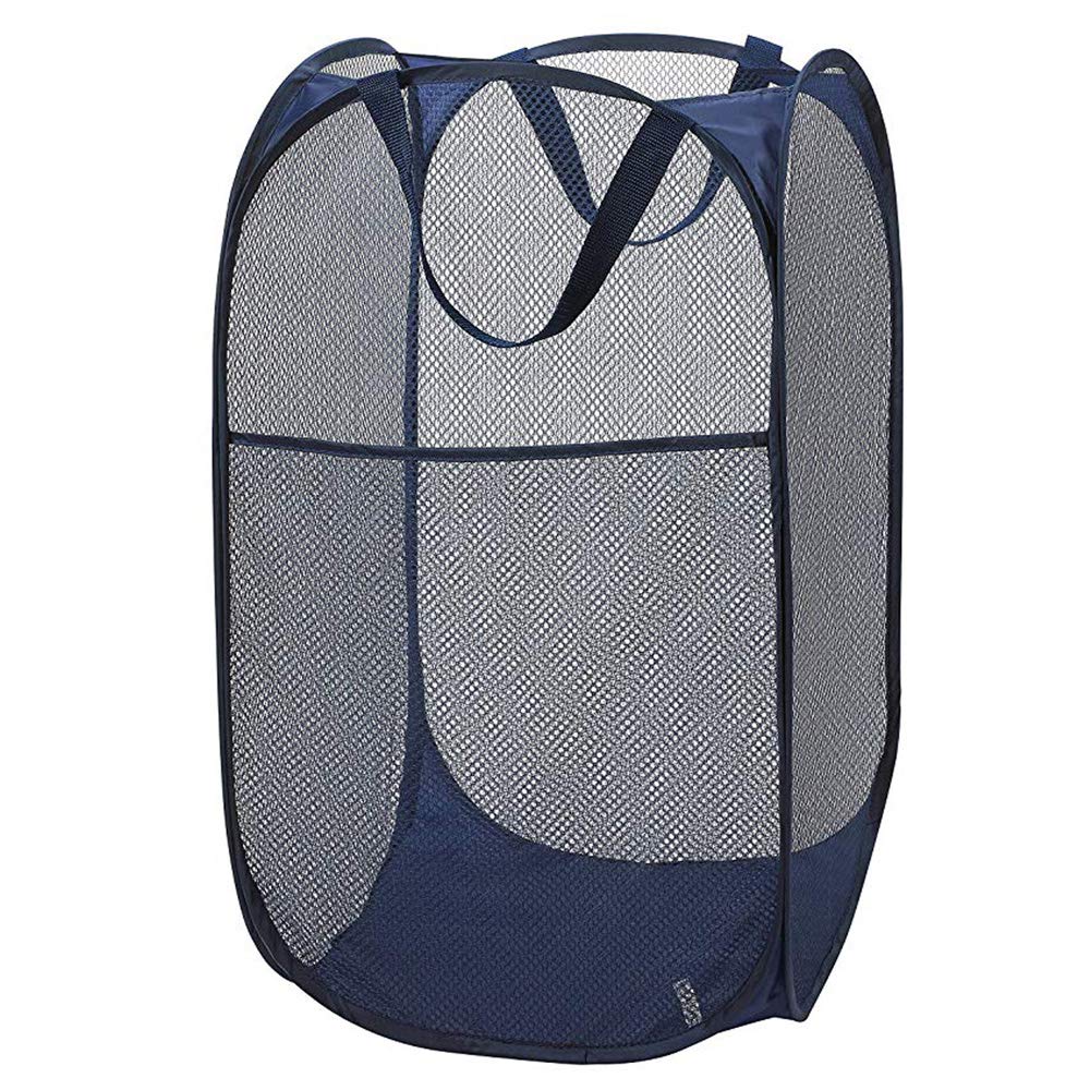 Bud Mesh Pop Up Laundry Hamper, Foldable Clothes Hamper For Kids Room, College Dorm Or Travel, Collapsible Basket For Storage, B