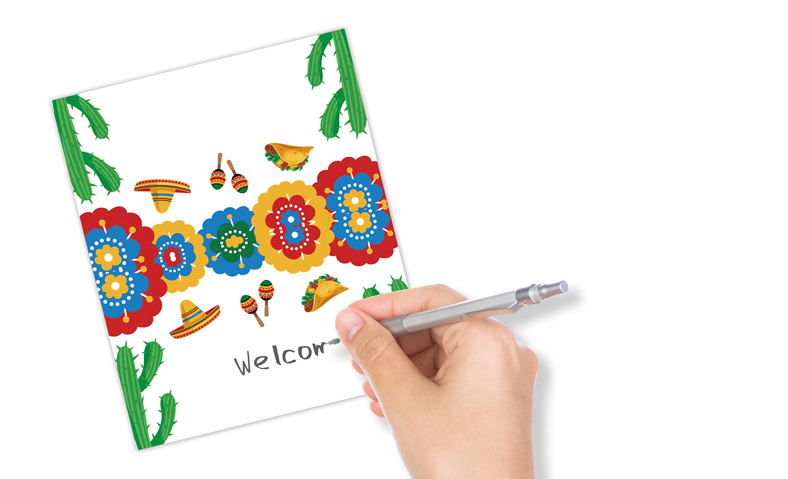 Table Place Card, Mexican Party Themed Tent Style Cards, Pack Of 25 Half-Fold Reception Place Card, Perfect For Mexican Fiesta P