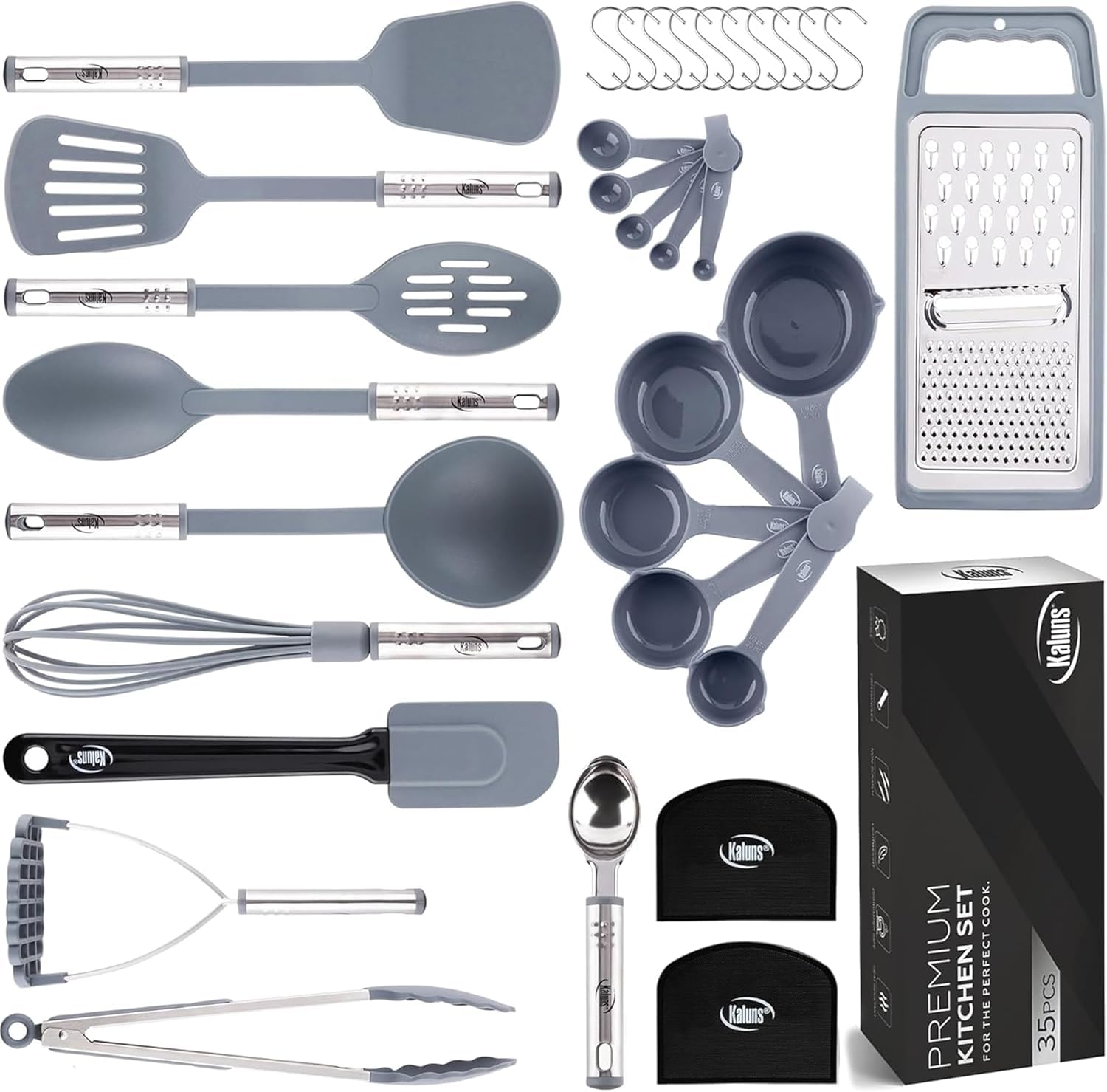 Kitchen Utensils Set 35 Pcs Cooking Utensils Set, Nonstick And Heat Resistant Nylon Stainless Steel Silicone Spatula Set - Kitch