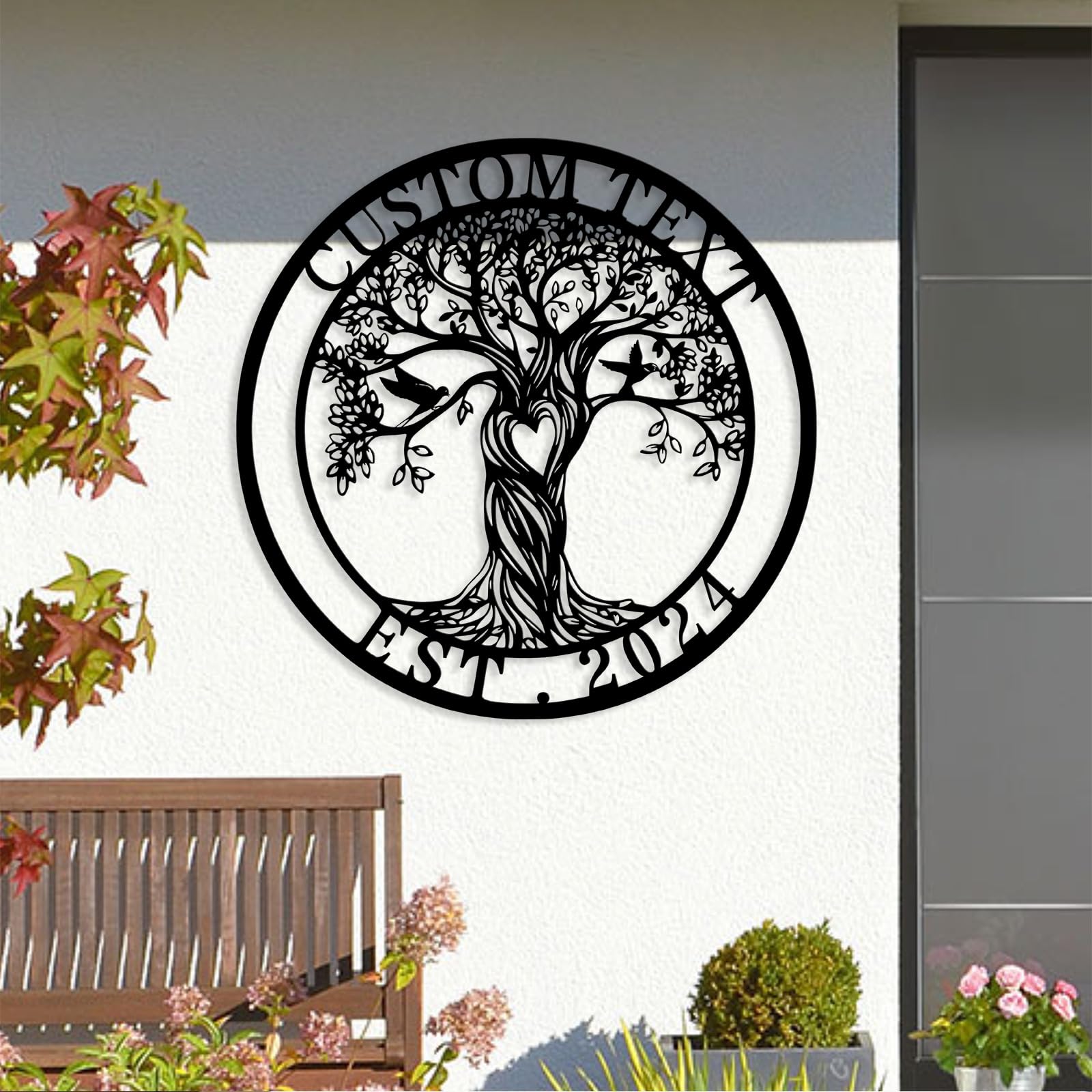 Personalized Tree of Life Metal Sign Wall Art Decor, Custom Wedding Gifts for Couples, Custom Family Name Sign, Christmas Valent