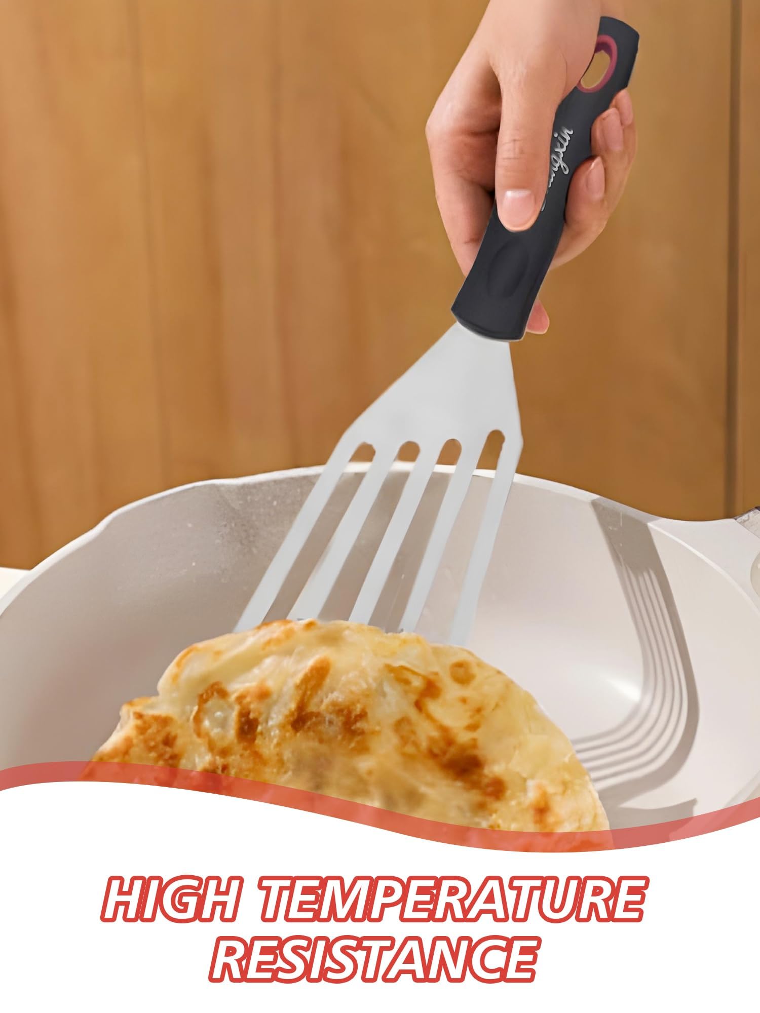 Lx Fish Spatula Fish Turner Spatula For Fish Metal Spatula, Silicone Fish Turner, Fish Flipper - Ideal For Grilling And Omelette