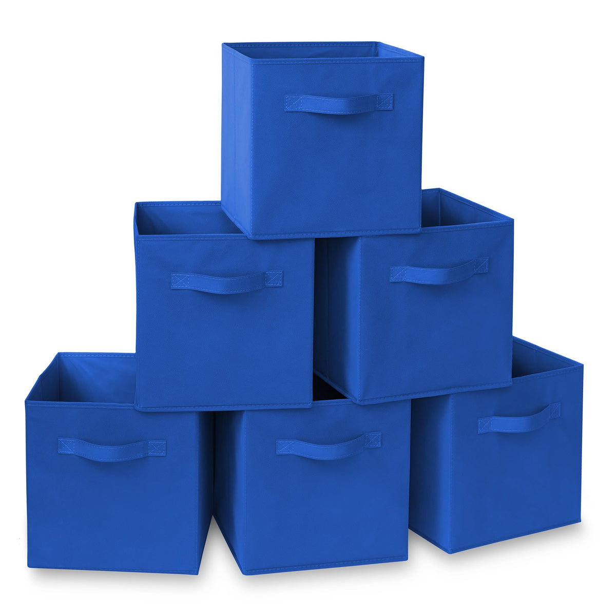Casafield Set Of 6 Collapsible Fabric Cube Storage Bins, Royal Blue - 11'' Foldable Cloth Baskets For Shelves, Cubby Organizers