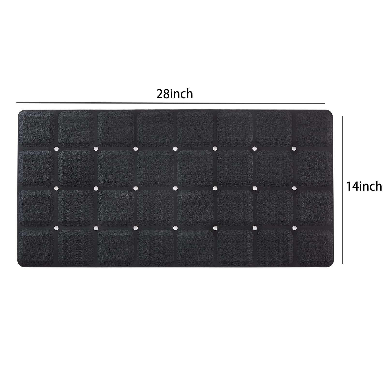 Webos Foldable Non Slip Silicon Bath Mat Bathtub mat Shower mats no Suction Cups for Textured Tub and Reglazed Tub(Foldable - Black  28-inch x 14-inch)