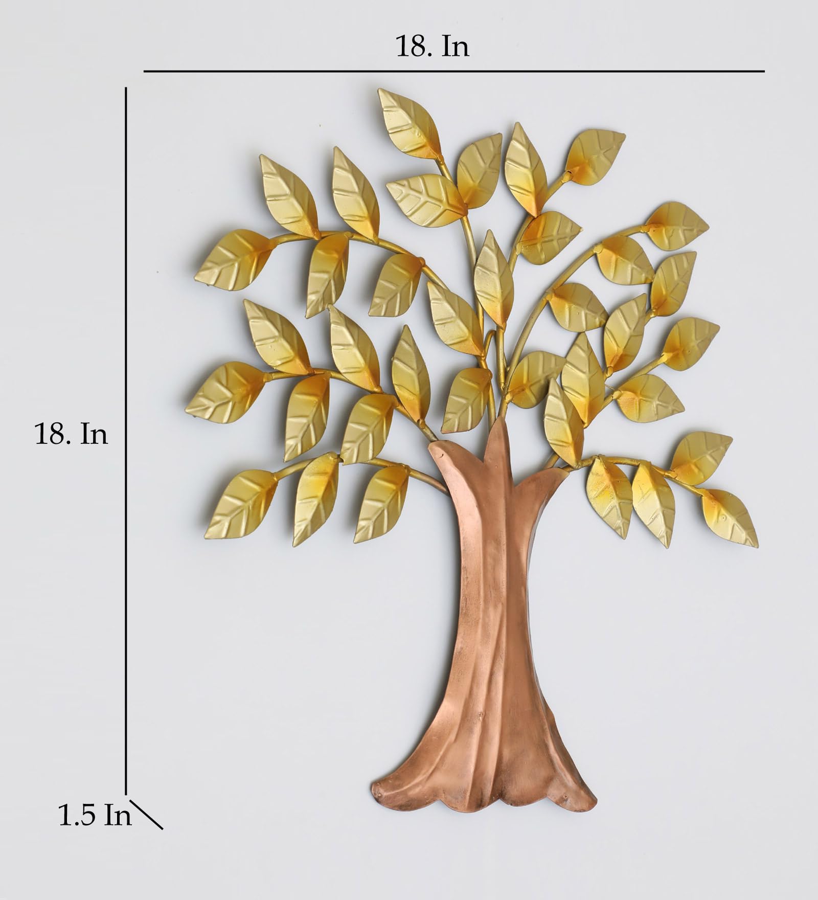 Vedas Reva Metal Contemporary Design Golden Tree Of Wisdom & Life Wall Hanging Art Decor Sculpture Modern Home Office Artwork (S