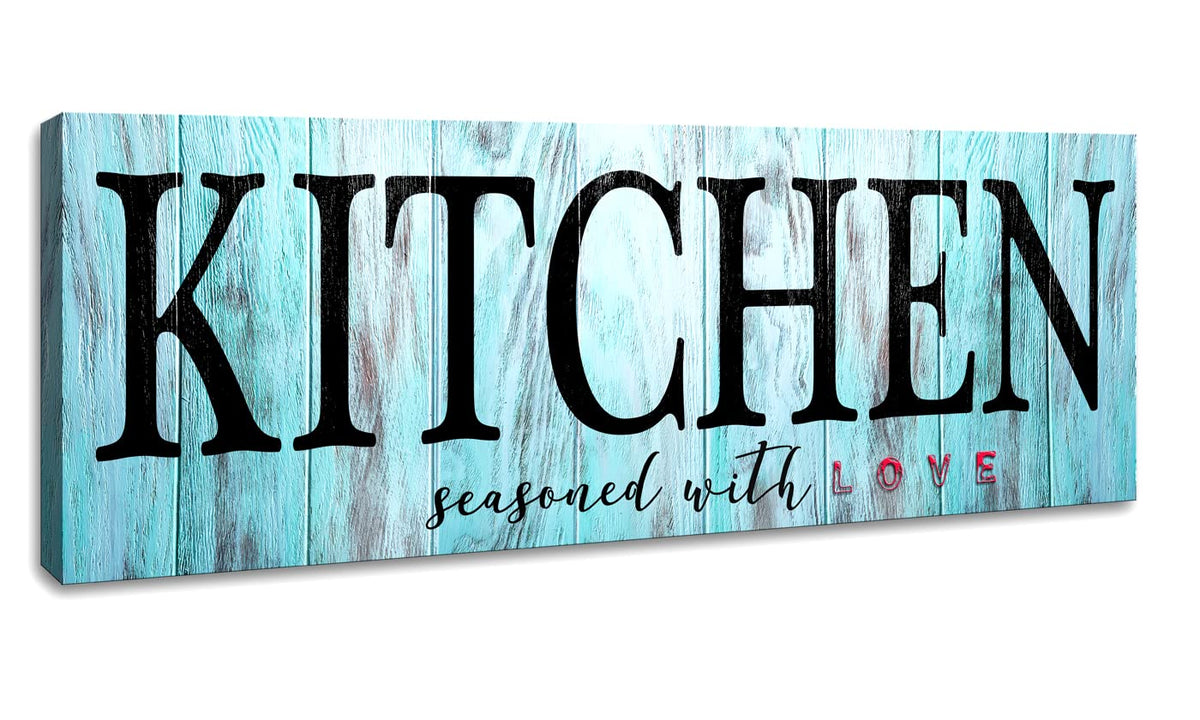 Canvas Wall Art Kitchen Decor Home Artwork Canvas Prints Rustic Farmhouse Kitchen Sign Kitchen Seasoned With Love Wall Decoratio