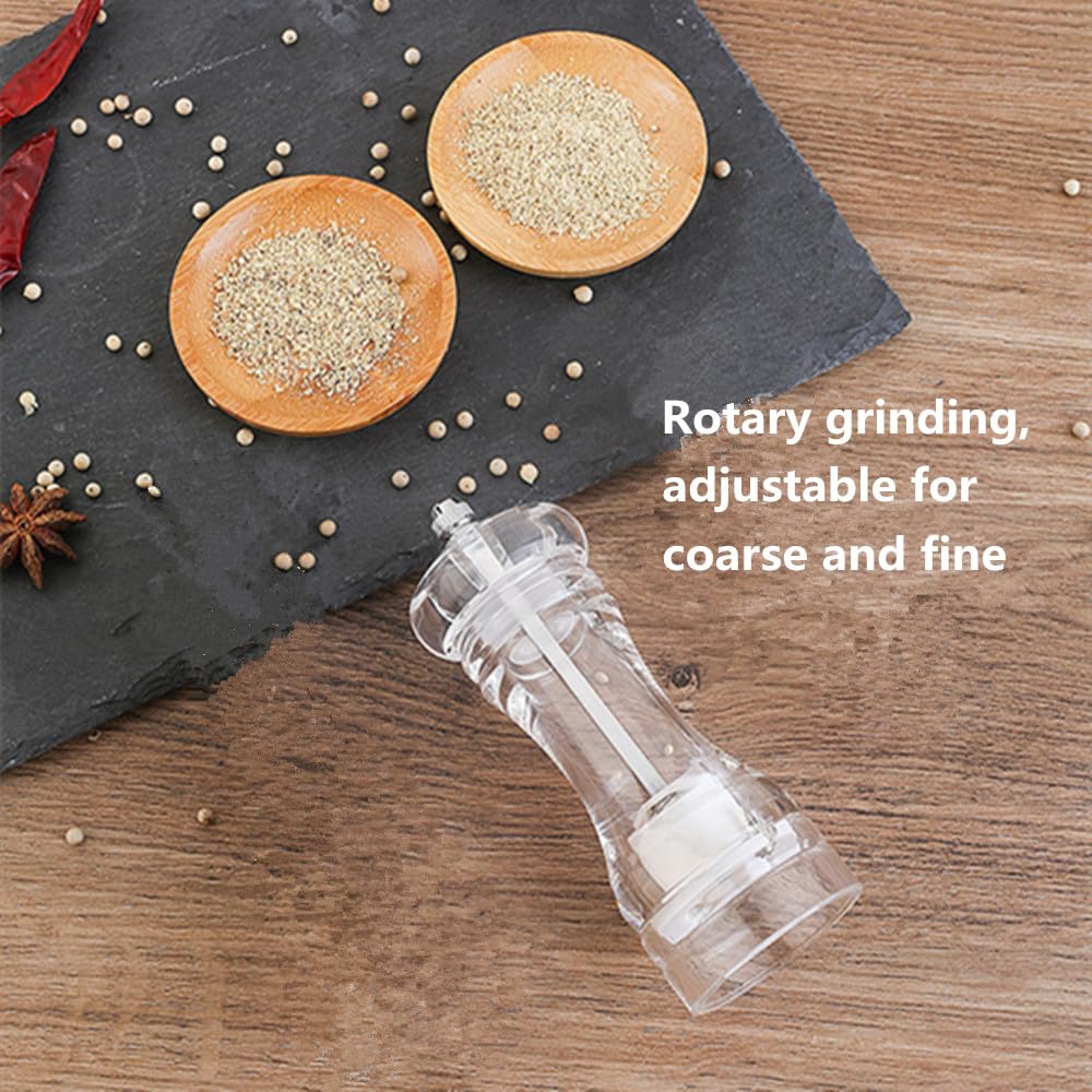 Reizbrto Acrylic Pepper Pepper Mill,Adjustable Coarseness,Ceramic Grinding Mechanism And That Can Be Used For Pepper, Cumin, Sea