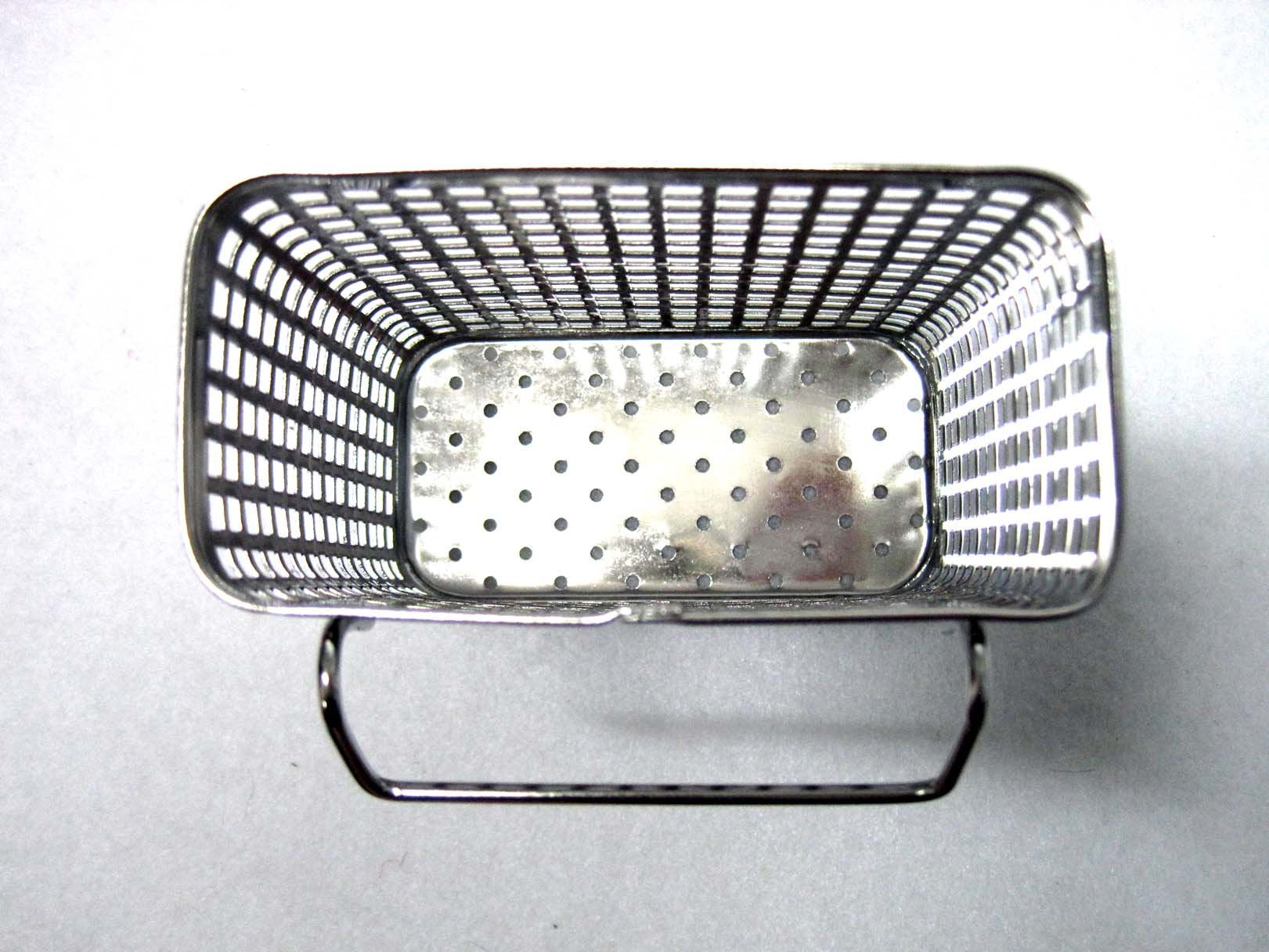 Small Square Stainless Steel Perforated Cutlery Basket Sink Rack Storage Silver by Stopia