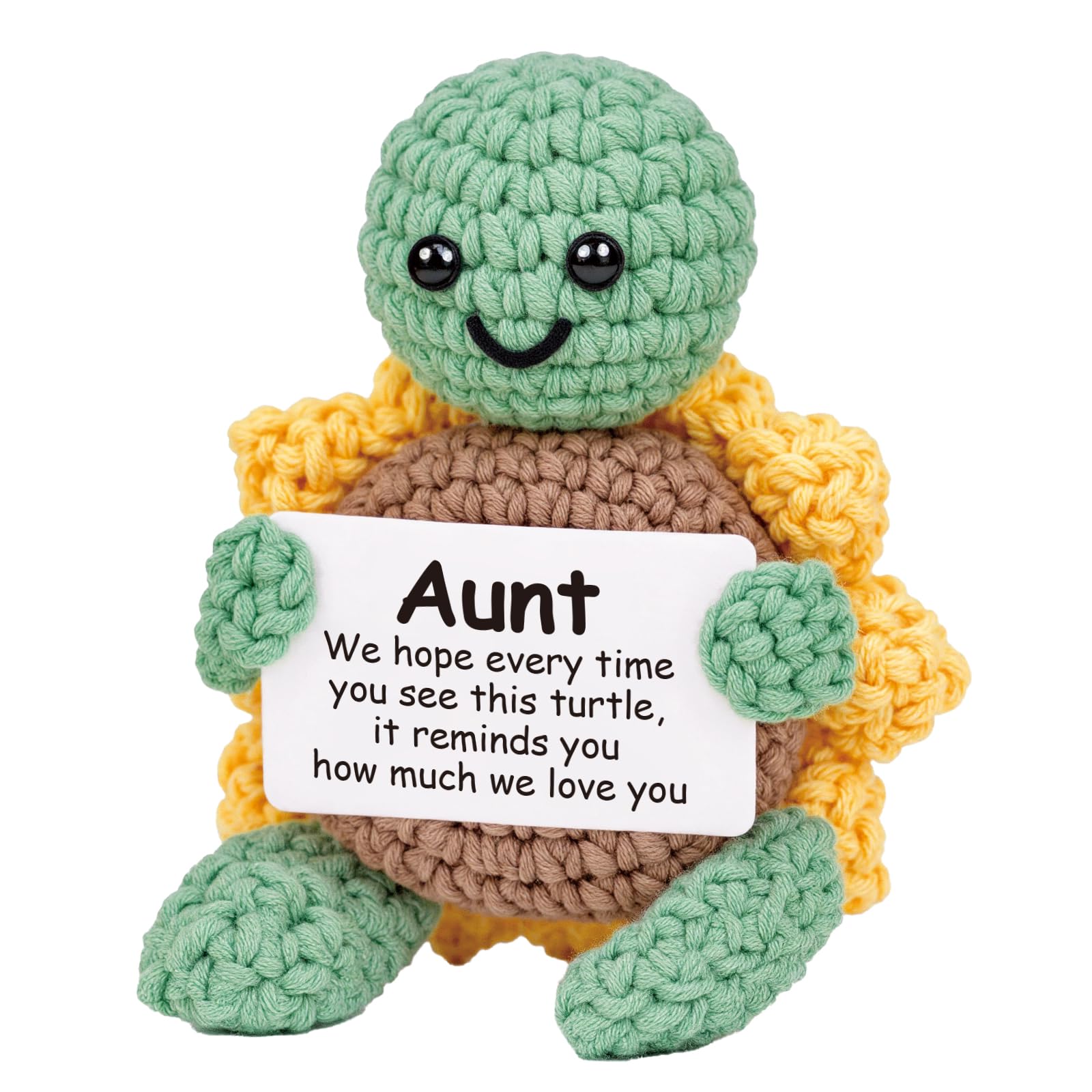 Glydein Wife Anniversary Birthday Gift Ideas, Positive Handmade Crochet Sunflower Turtle Decor, Wedding Valentines for Wife Wome