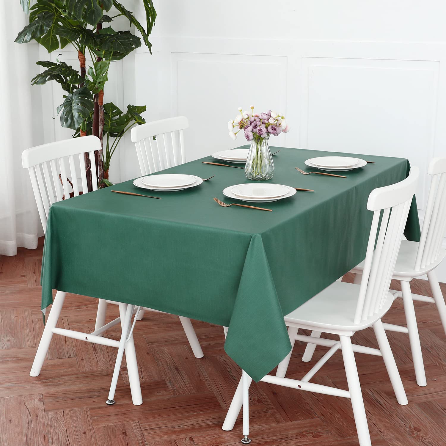 Romanstile Christmas 100% Waterproof Pvc Tablecloth, Square Oil Spill Proof Stain Resistant Vinyl Table Cloth, Wipe Clean Plasti