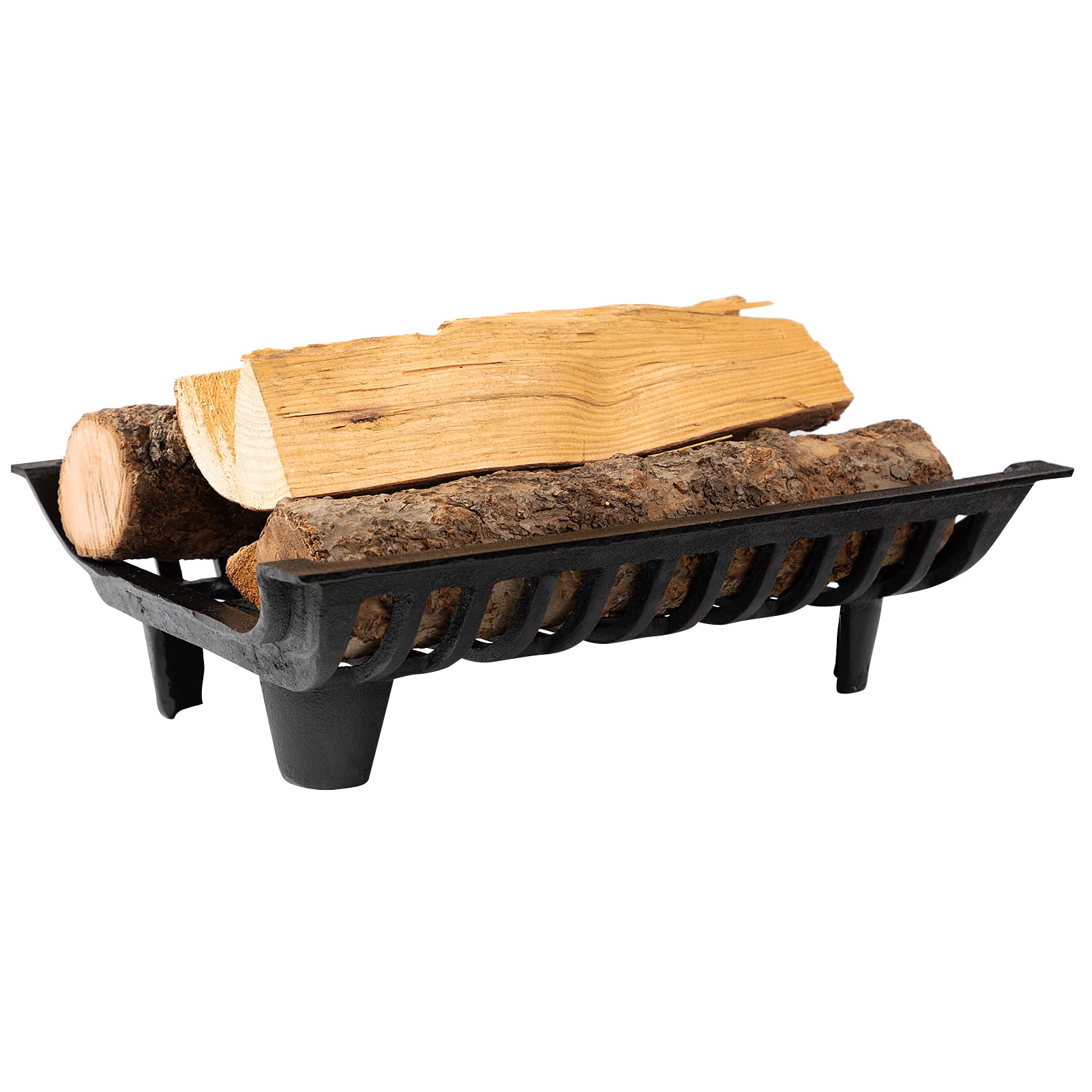 Agtek Fireplace Grate 18 Inch Cast Iron Fire Place Grates Heavy Duty Wood Stove Chimney Burning Rack Holder