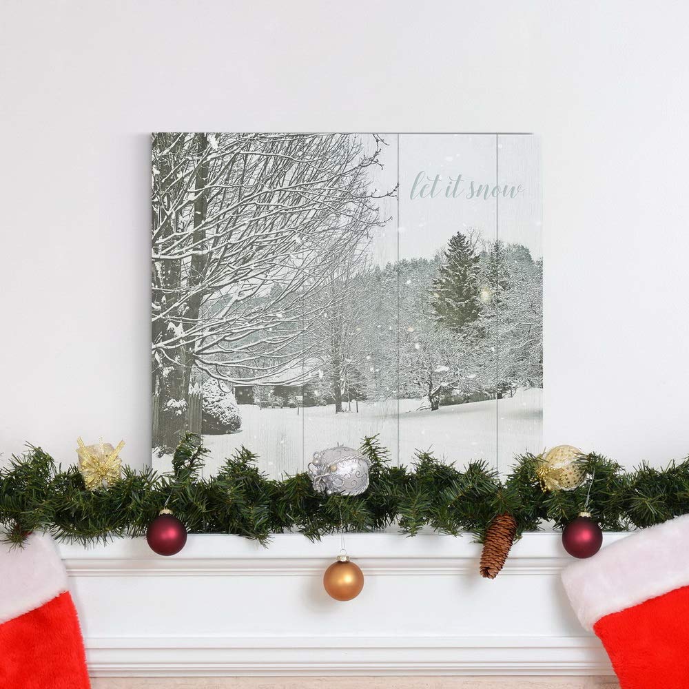 Renditions Gallery Let It Snow Wall Art, Charming Christmas & Winter Artwork, Scenic White Forest Setting, Premium Gallery Wrapp