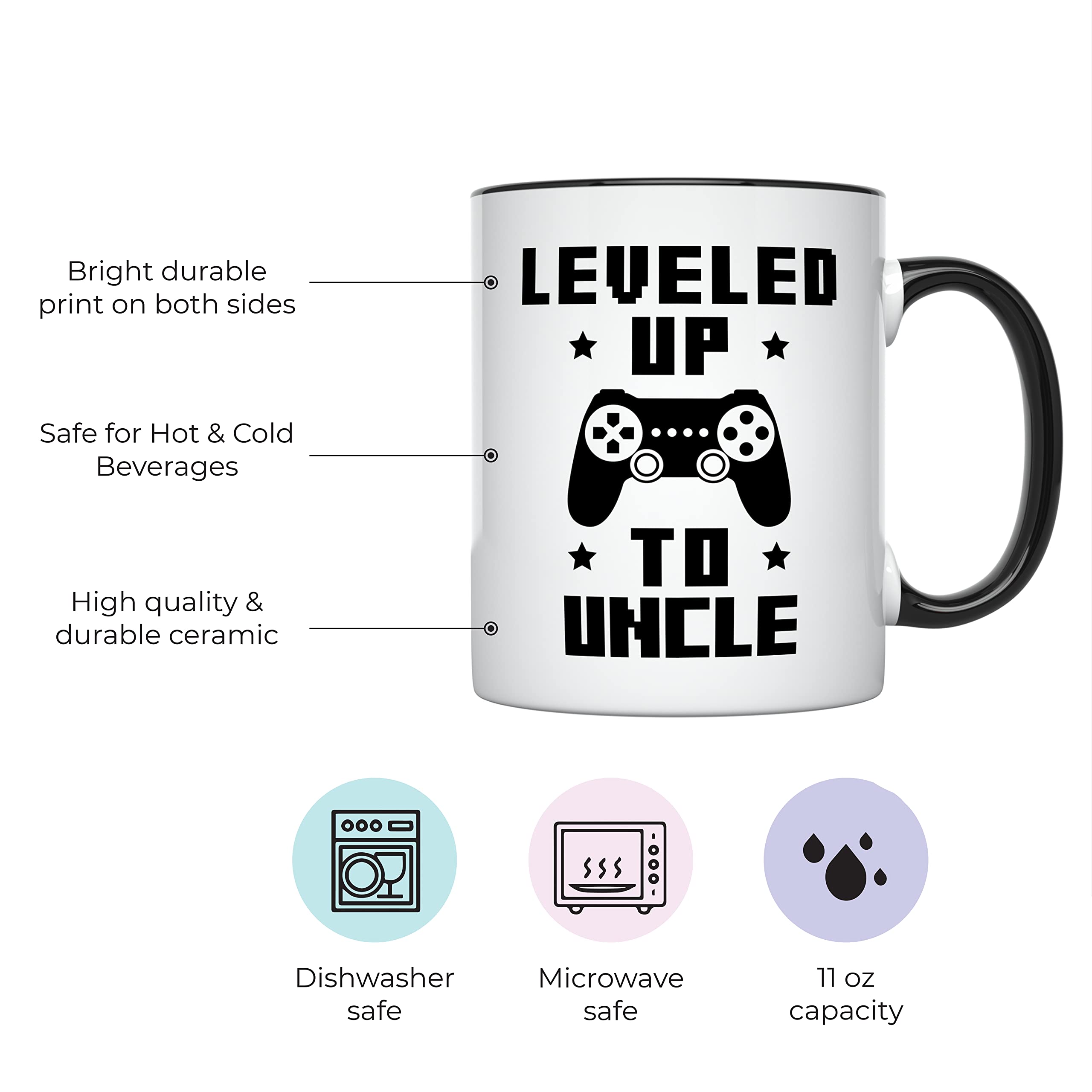 YouNique Designs Uncle Announcement Mug  11 Ounces  First Time Uncle Coffee Mug  Youre Going To Be an Uncle  Baby Announcement Cup Uncle  New Uncle Mug for Brother (Black Handle)