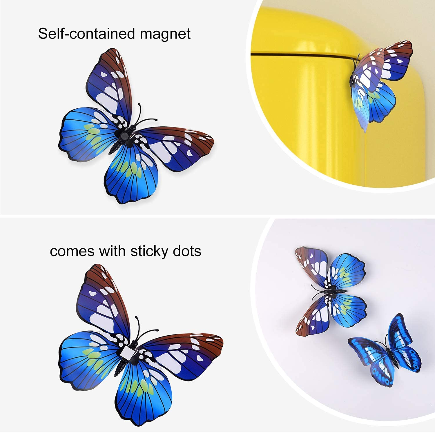 Xtore  Plastic 3D Home Build Beautiful Butterfly With Sticking Pad (Ocean Blue) -Set Of 12