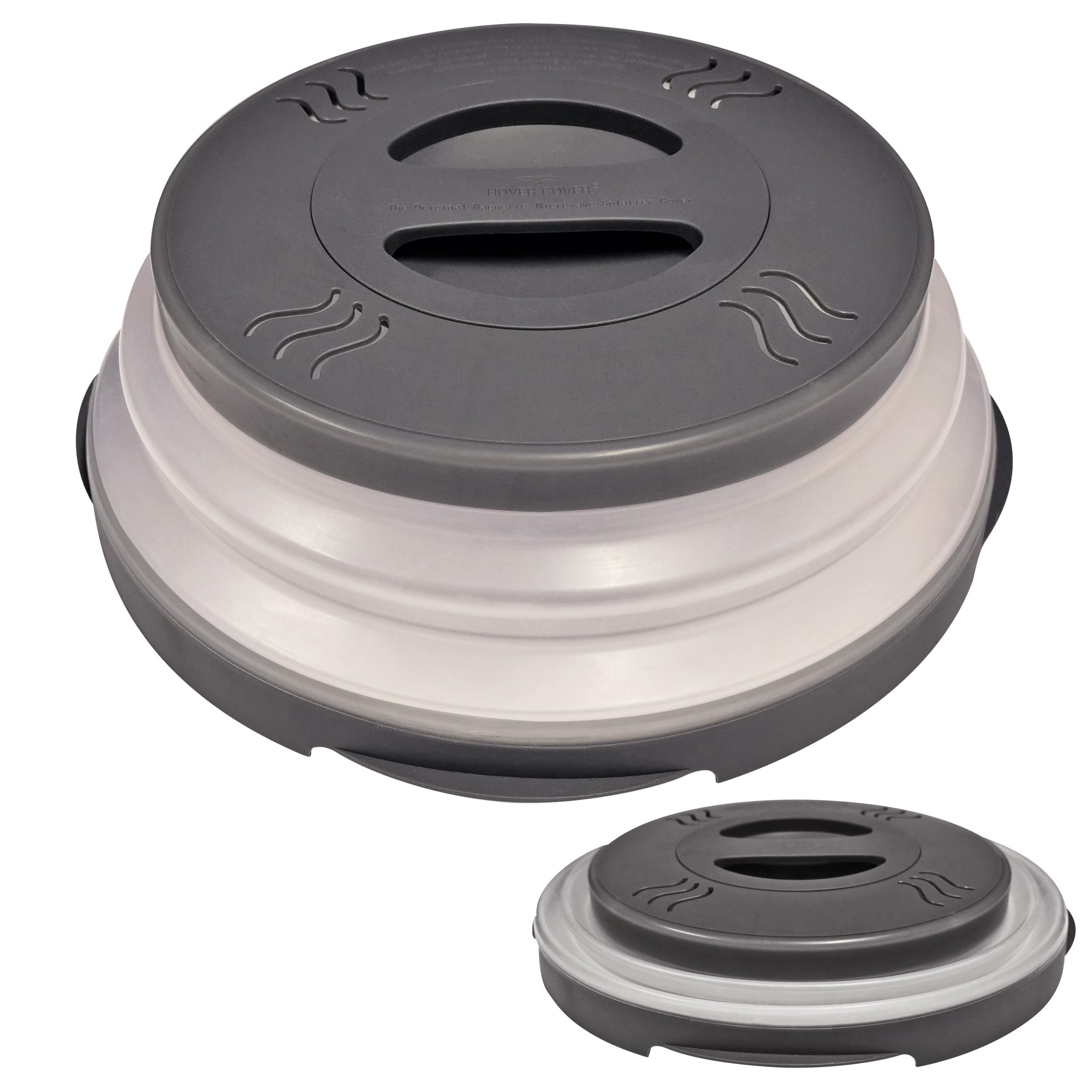 Magnetic Microwave Splatter Cover 2.0 Design, Collapsible Microwave Cover For Food - Upgraded Magnets, Vented Microwave Food Cov