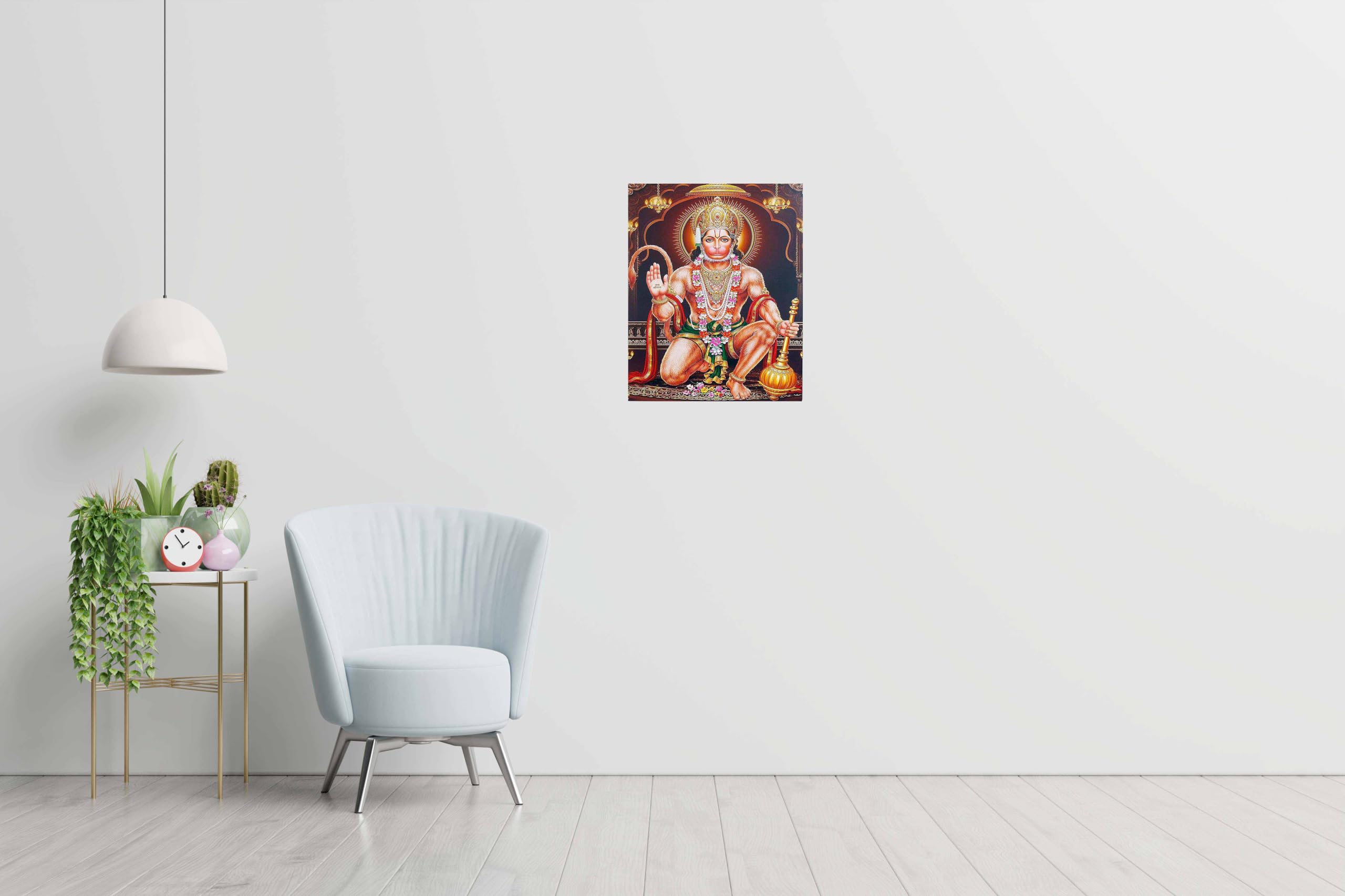 Baldau Prints God Hanuman Ji Religious Wall Poster For Room (Gloss Laminated, 12X18 Inch, 300 Gsm) F-385