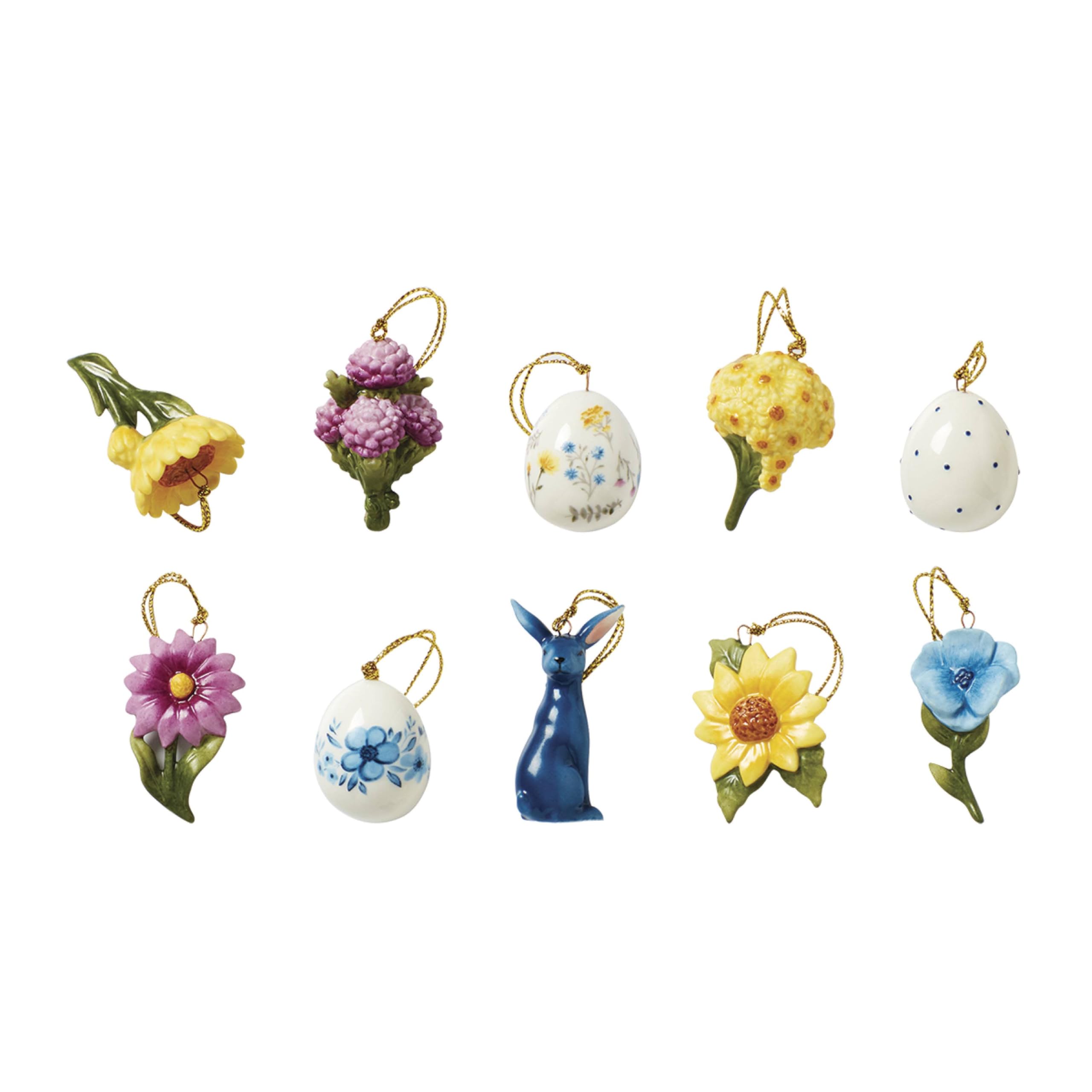 Lenox 893393 Floral Easter 10-Piece Ornament Set, Spring Home Decor