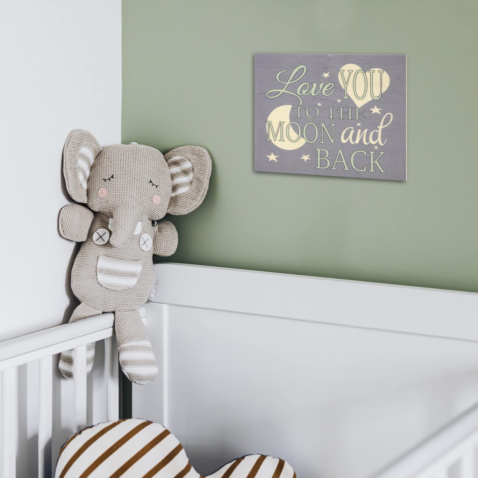 JennyGems Nursery Wall Decor  Love You To the Moon and Back  Children Bedroom Nursery Decor Wood Sign  Moon and Stars Baby Room Decor  Nursery Decorations  Baby Wall Decor