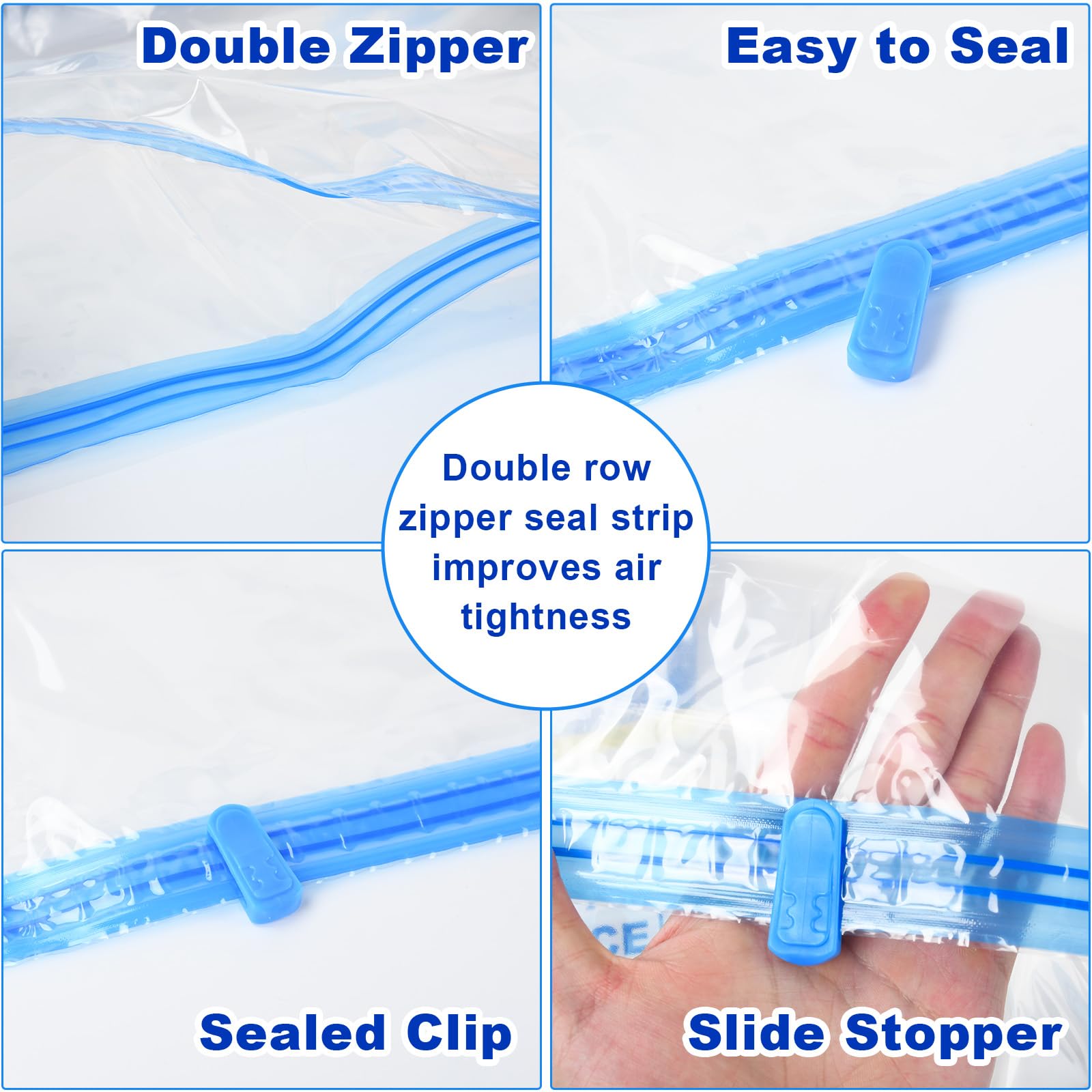 Szo 10 Pack Vacuum Storage Bags (5 Large/5 Medium),Durable & Reusable Storage Bags,Vacuum Seal Bags For Clothing Travel, Space S
