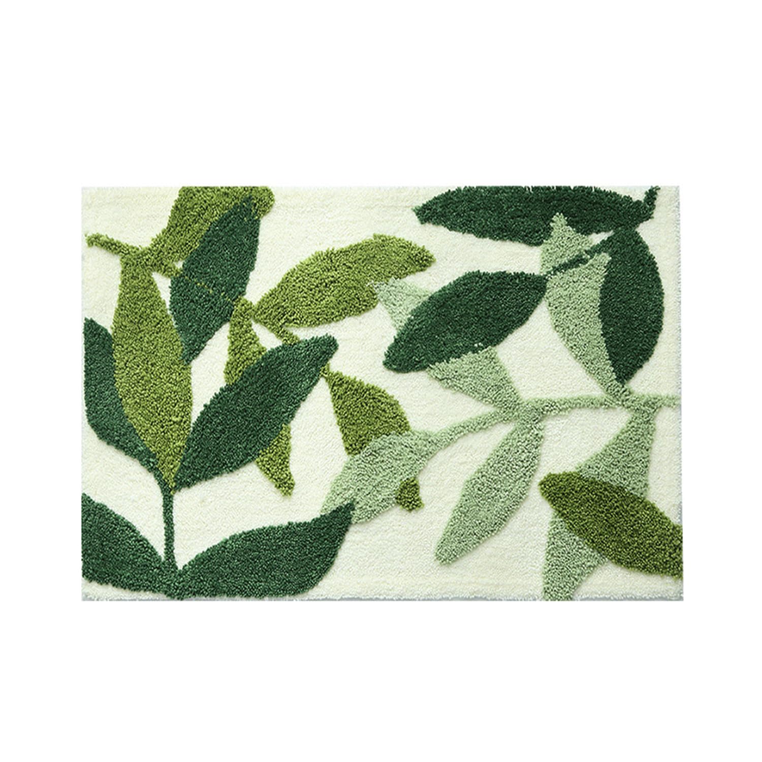 Hi Space Bathroom Rugs Mat 24X16In Green Leaves Bath Mat For Bathroom Non Slip Machine Washable Soft Absorbent Cute Bath Rug Plu