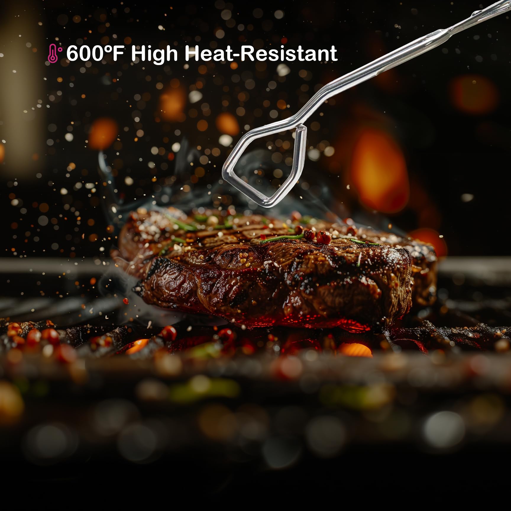 11 Inch Hiash Blue Stainless Steel Scissor Tongs, Kitchen Tongs For Cooking