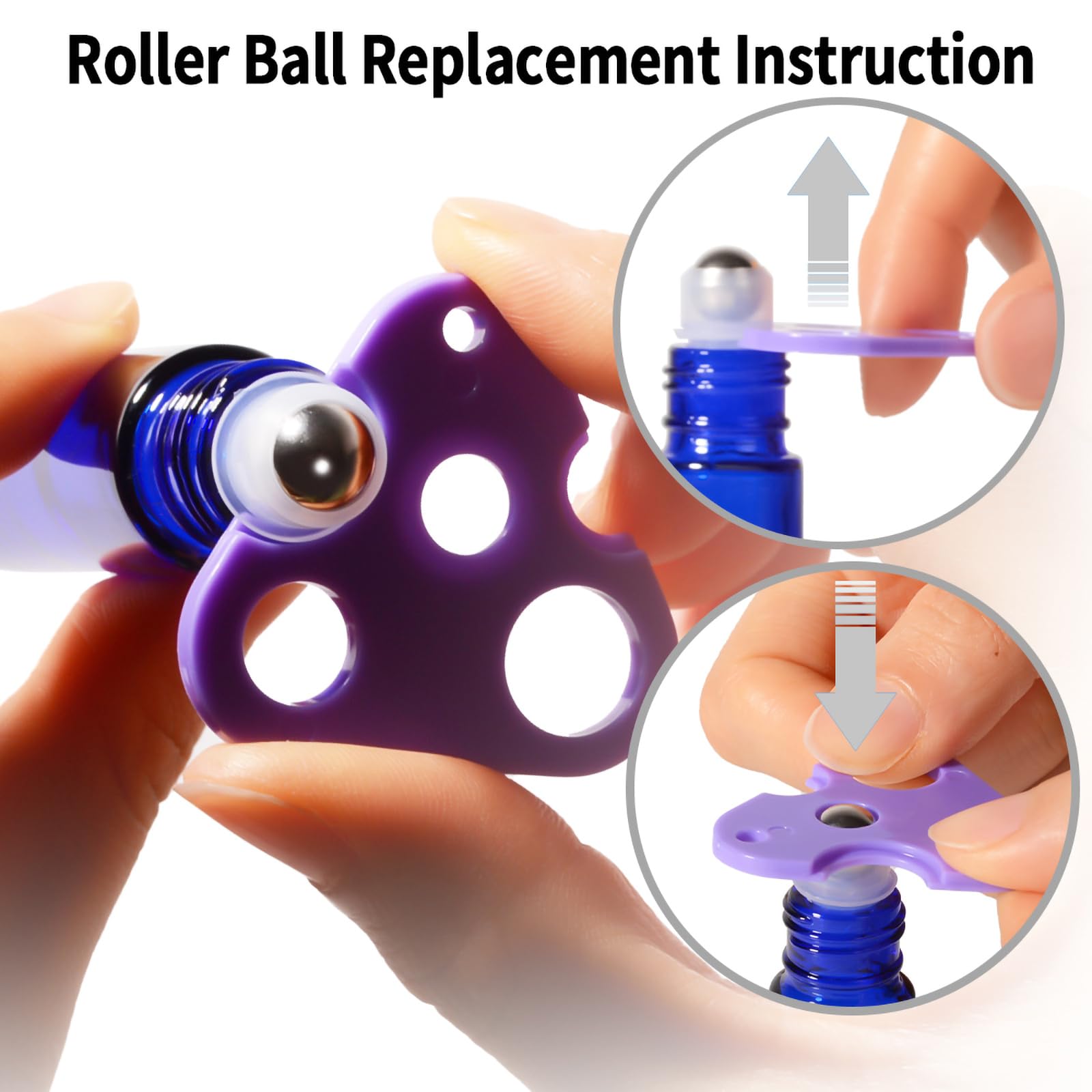 Stellacare Roller Bottles For Essential Oils,10Ml Empty Glass Perfume Bottle With Stainless Steel Roller Balls, Opener,Droppers,