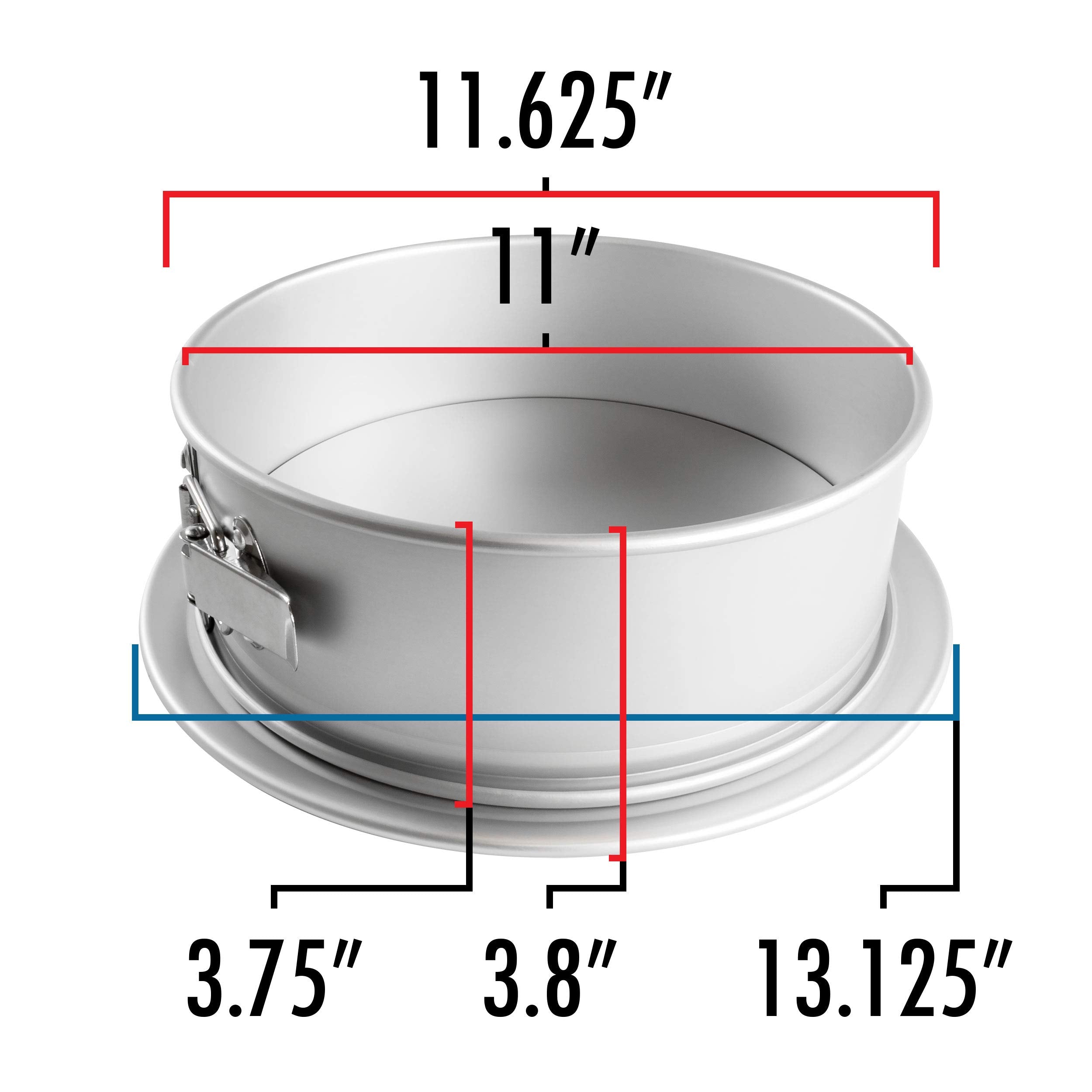 Fat Daddio'S Psf-113 Anodized Aluminum Springform Pan, 11 X 3 Inch
