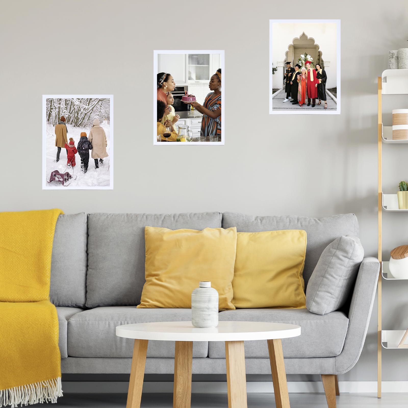 JCJMY 14x19 Picture Frame White for Wall Hanging, Wall Mounting Horizontally or Vertically, 14 x 19 Wall Gallery Poster Photo Fr