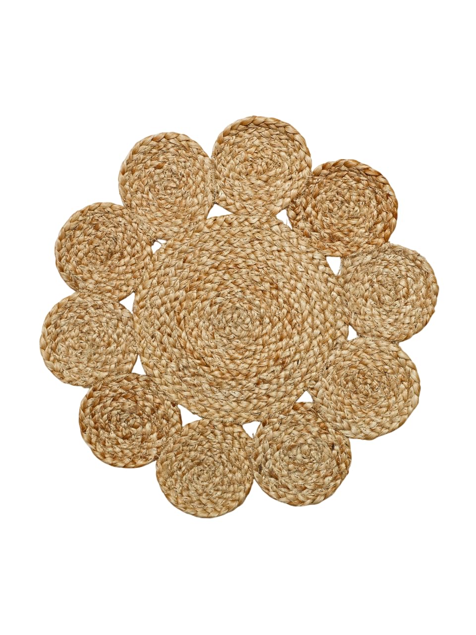 PAROKSH Braided Jute Table Placemats Handwoven Natural Jute Dining Mat for Kitchen, Home & Outdoor Use EcoFriendly Rustic Table