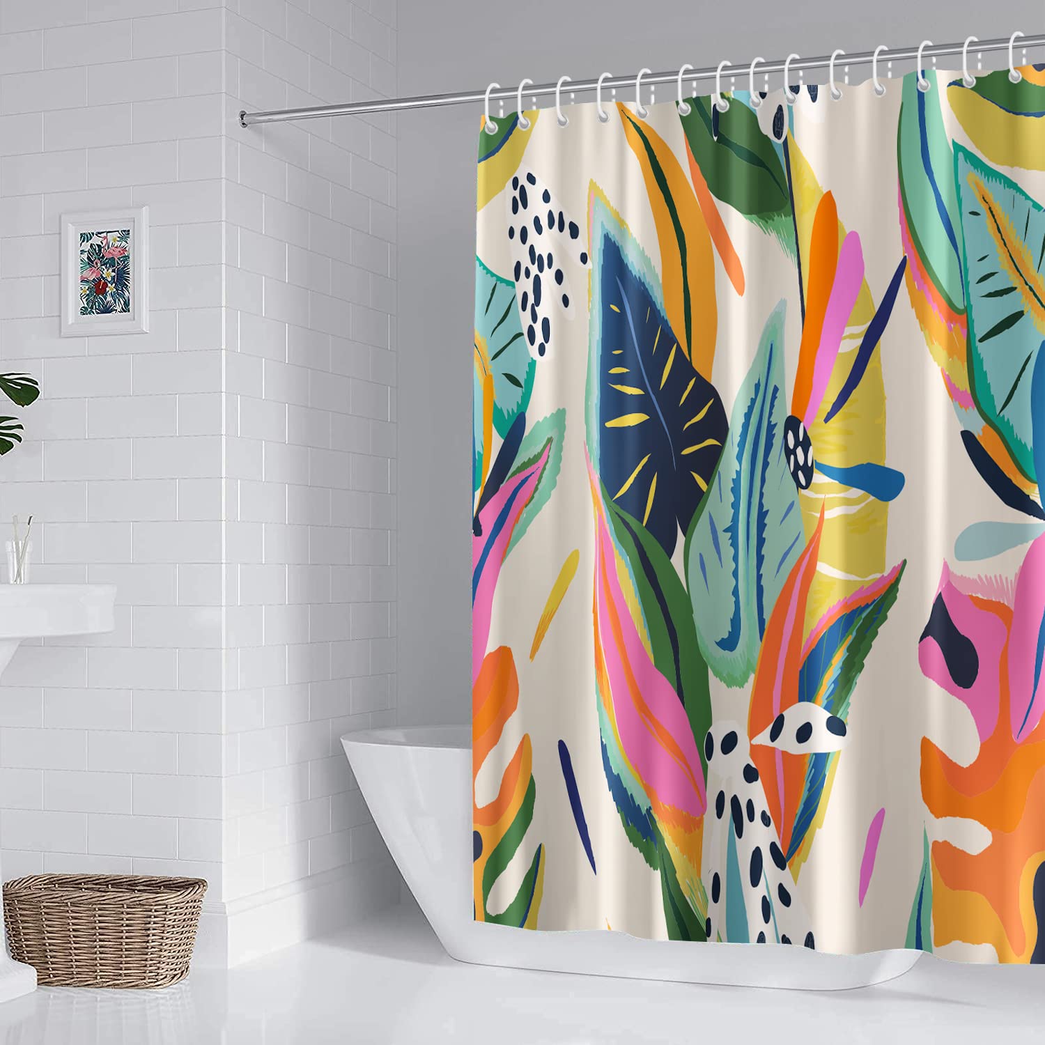 Alalal Abstract Art Shower Curtains For Bathroom, Polyester Fabric Shower Curtain Sets With 12 Hooks, Waterproof Modern Bathroom