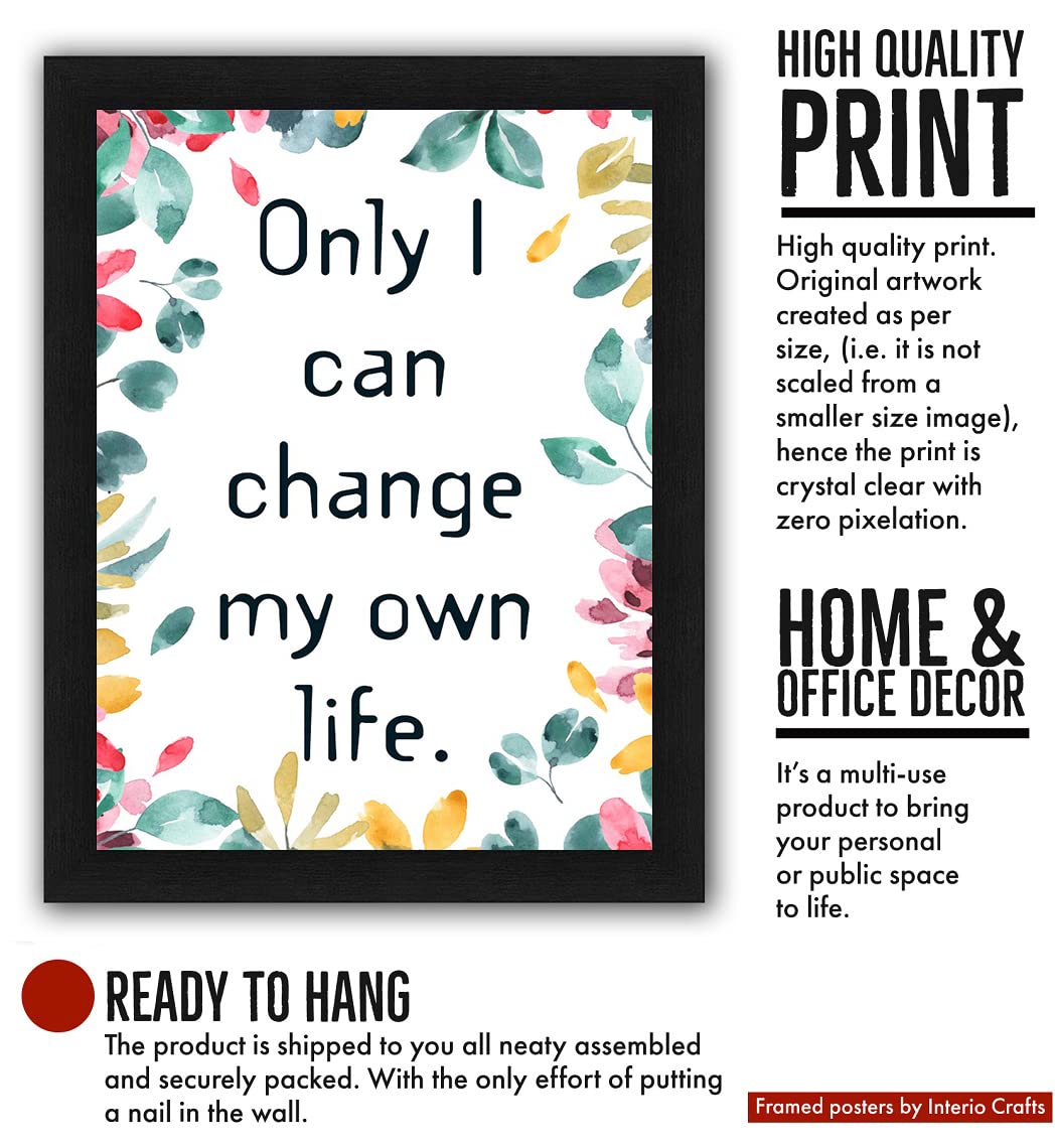 Interio Crafts Change Motivational Wall Frames - Inspirational Quotes Wall Frames For Home/Office Wall Decor (Size 13X10 Inches,