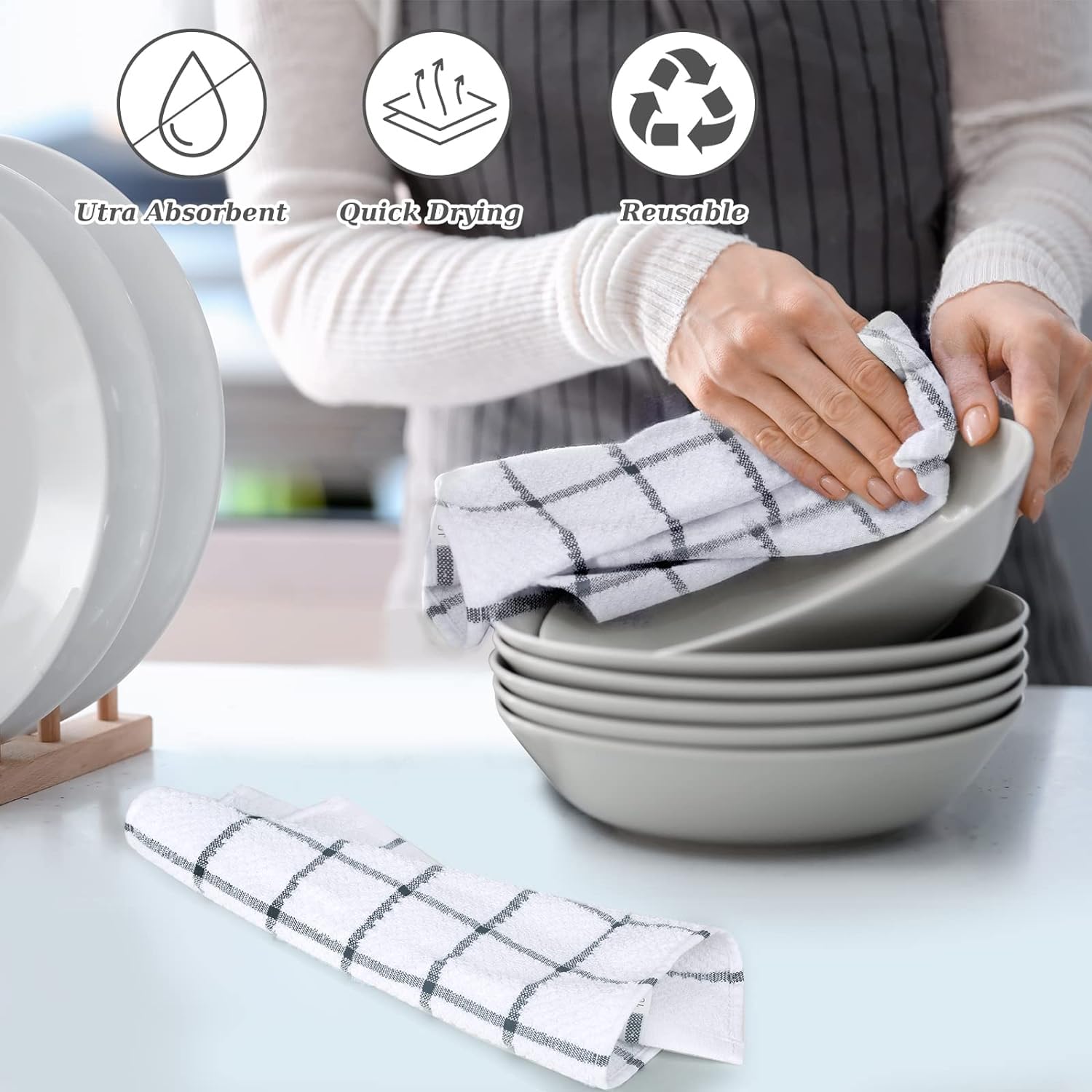 Oven Mitts And Pot Holders With Kitchen Towel Dishcloth Sets, 500 Degree Heat Resistant Kitchen Mitts And Pot Holders, Dish Towe