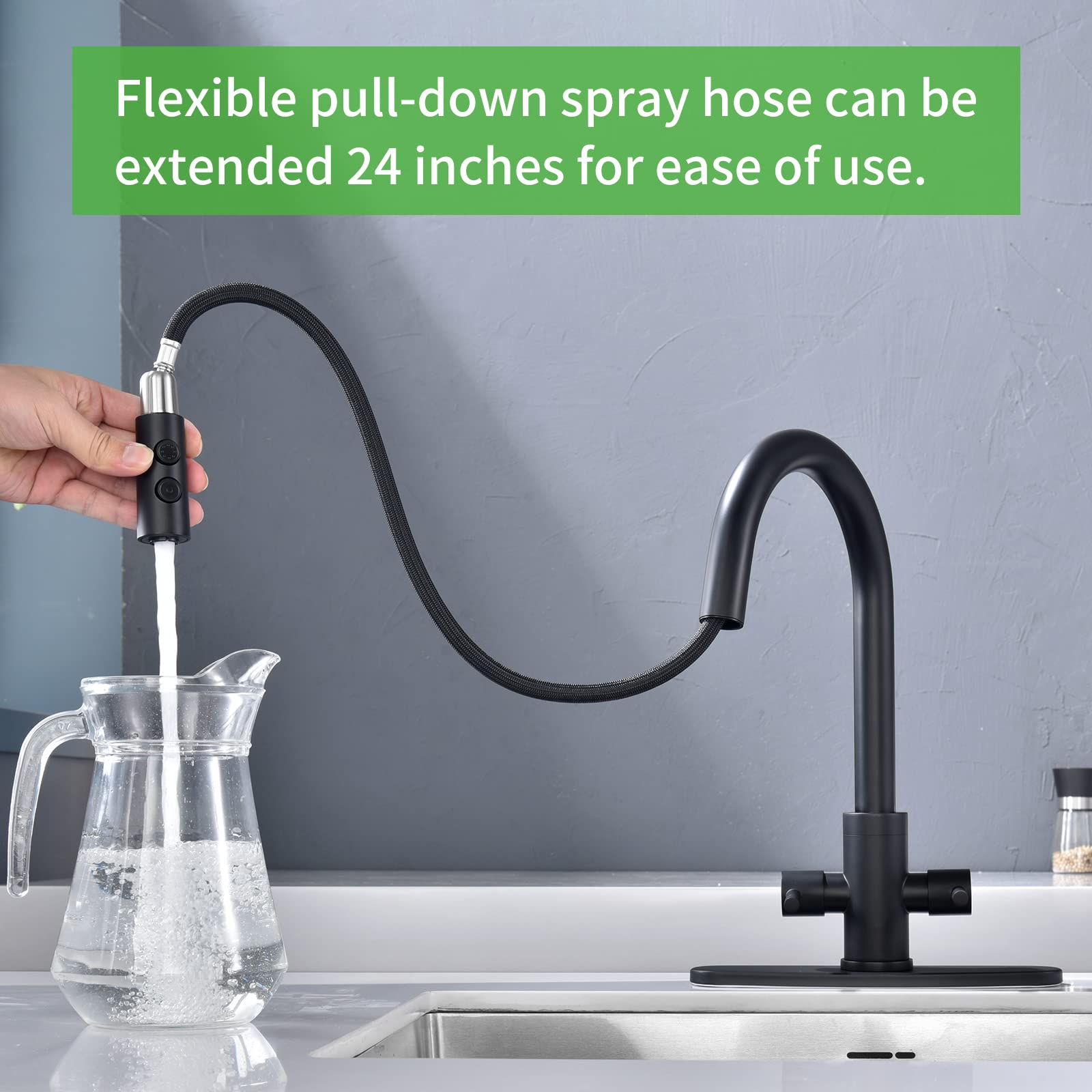 Kitchen Faucet, Kitchen Sink Faucet, 2 Handles Sink Faucet, Faucet, Kitchen Faucet Pull Down, Faucet With Sprayer, Bar Faucet, S