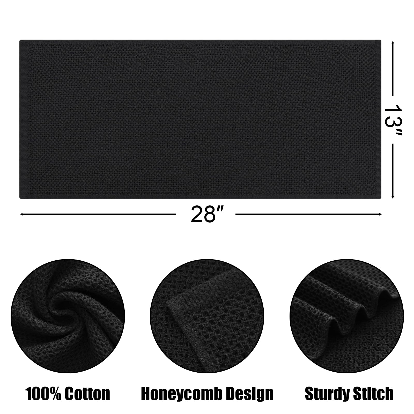 Kitinjoy 100% Cotton Waffle Weave Kitchen Towels, 4-Pack Super Soft And Absorbent Kitchen Dish Towels For Drying Dishes, Kitchen