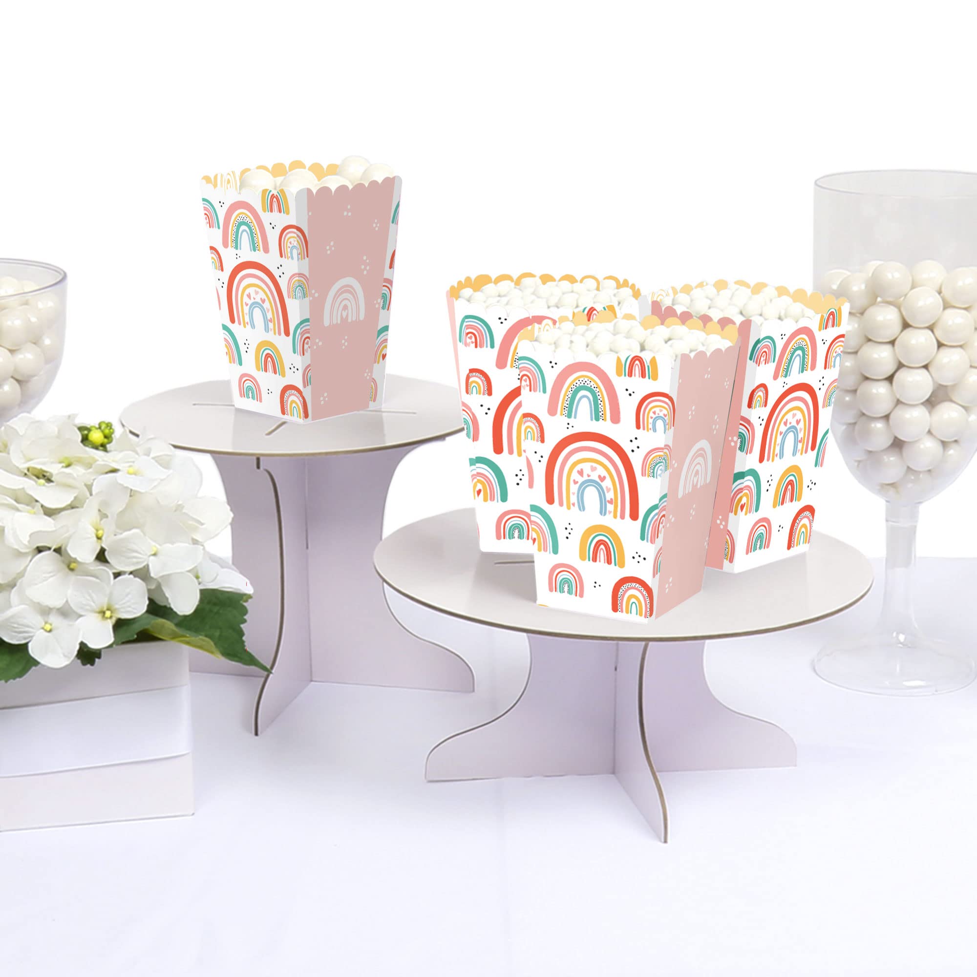 Big Dot Of Happiness Hello Rainbow - Boho Baby Shower And Birthday Party Favor Popcorn Treat Boxes - Set Of 12