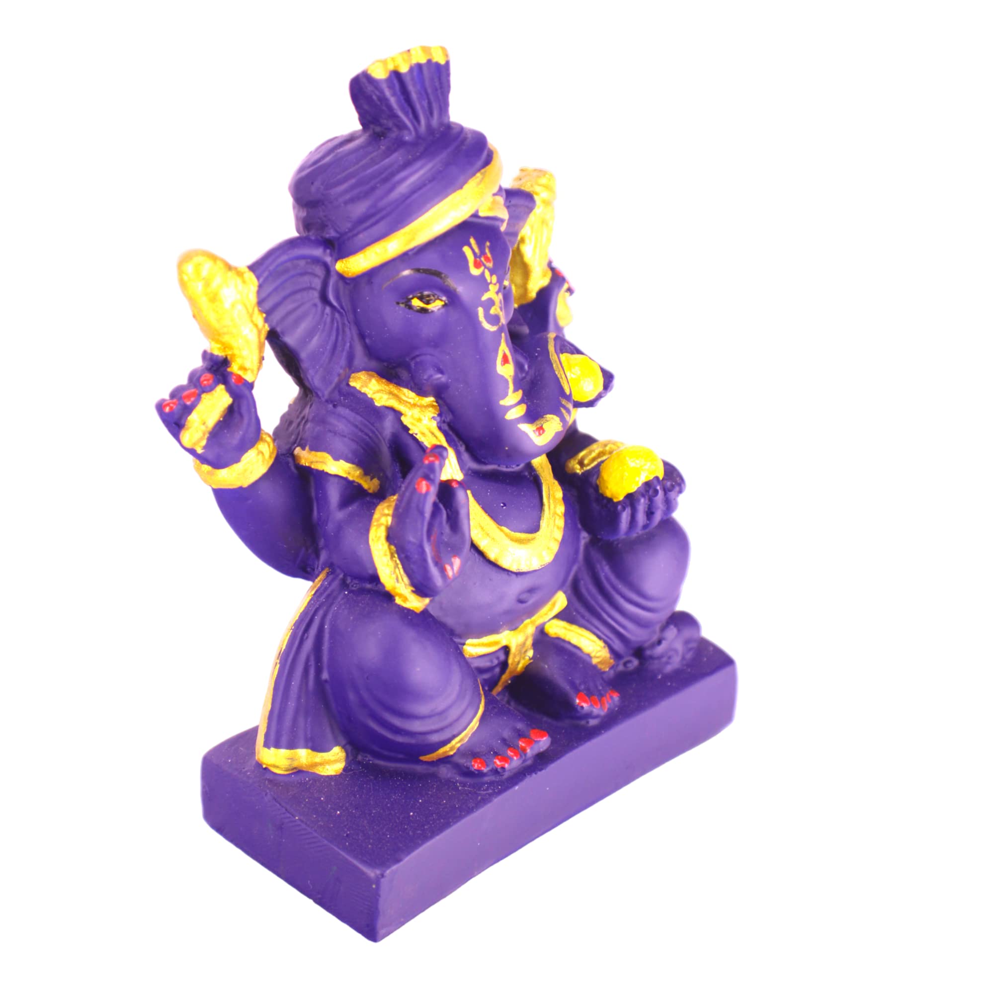 Kd Hub Lord Ganesh Idol For Home Decor & Office - Pagadi Ganesh Murti - (14 Cm) (Blue)