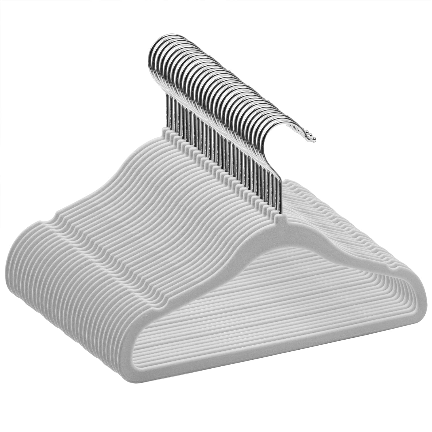 Goodtou Baby Hangers Velvet 20 Pack Kids Non Slip Hangers Childrens Hangers For Kids Grey