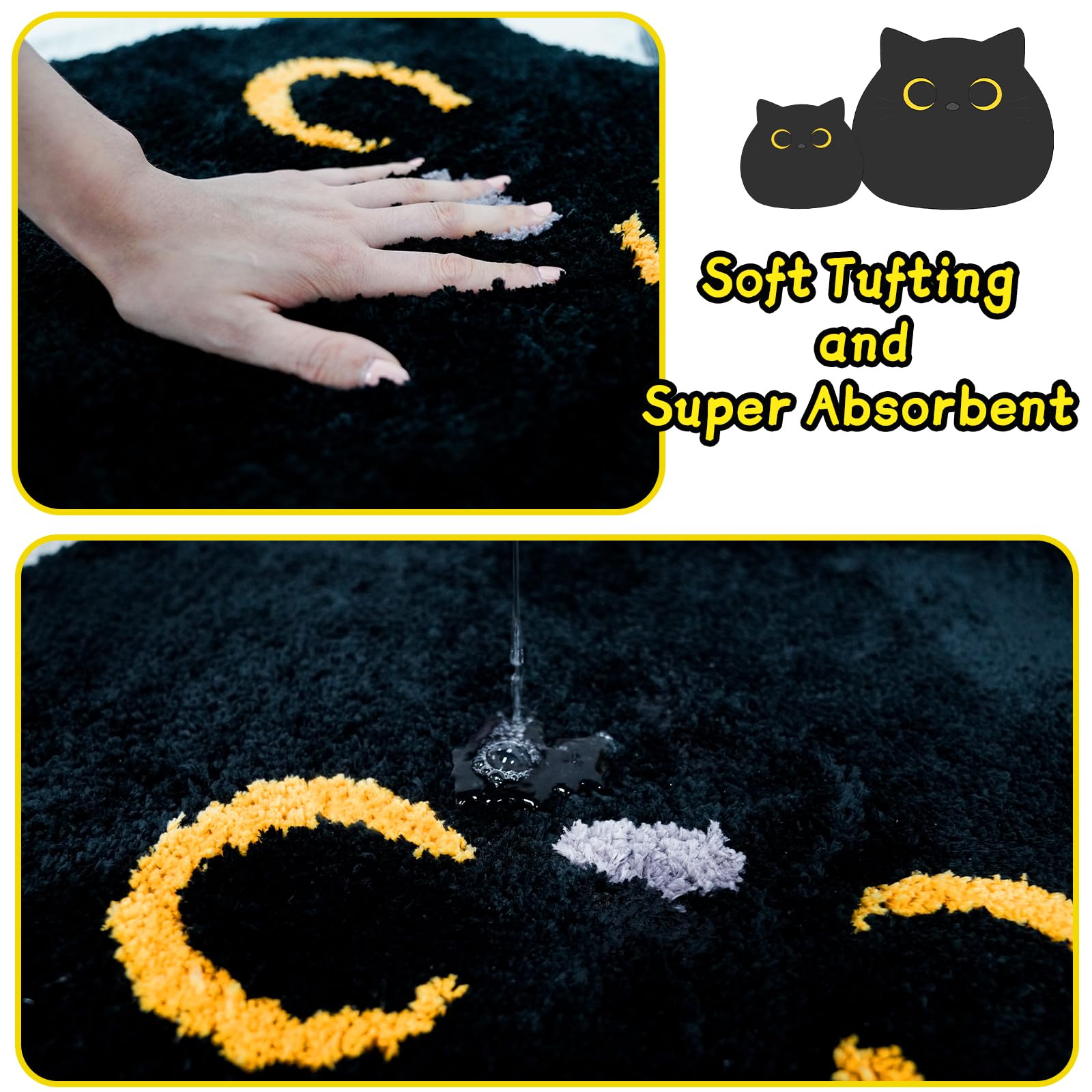 Nigoways Bath Rug - Cute Bathroom Mat,Cat Bath Mat,Absorbent Bath Mat,Washable Indoor Mat,Non Slip Soft Bath Mats For Bathroom B
