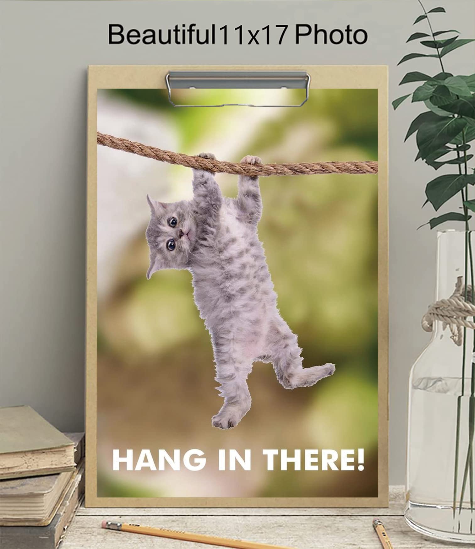 Xihoo Hang In There Cat Retro Motivational Cool Wall Decor Art Print Poster For Office Frameless Gift 12 X 18 Inch(30Cm X 46Cm)-