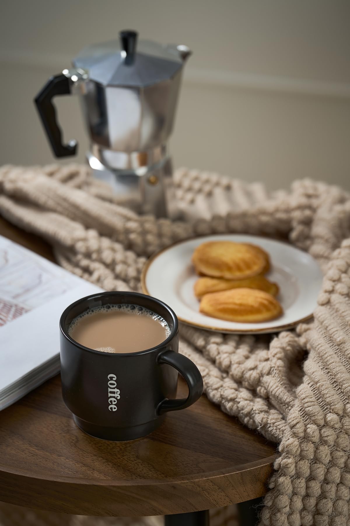 Lauchuh Coffee Mug Set, Porcelain Stackable Coffee Mugs With Rack,15 Oz Cappuccino Cup Coffee Cups For Coffee, Tea, Cocoa, Milk,