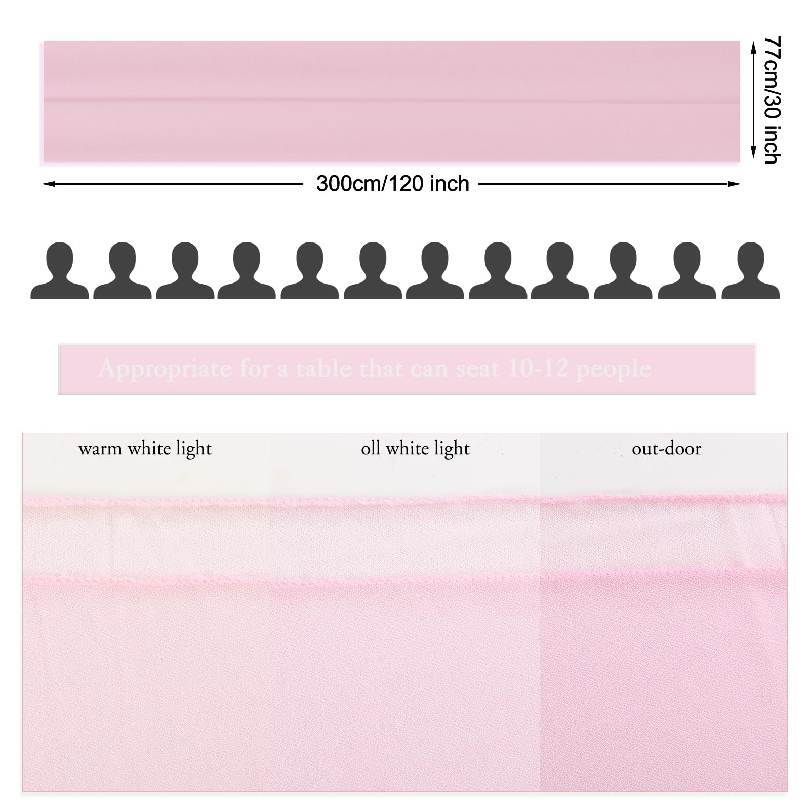 Ruiyok 10Ft Blushing Pink Chiffon Table Runner 30 X 120 Inches Romantic Sheer Table Decorations Long Tulle Runner For Wedding Br