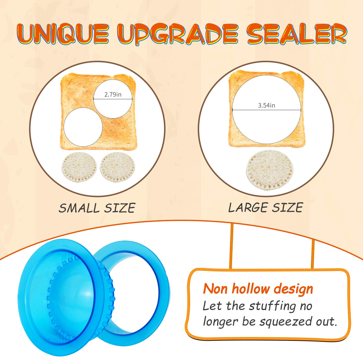 Hiyz Sandwich Cutter And Sealer - 5 Pcs Decruster Sandwich Maker - Peanut Butter And Jelly Crustless Sandwich Bread Pancake Make