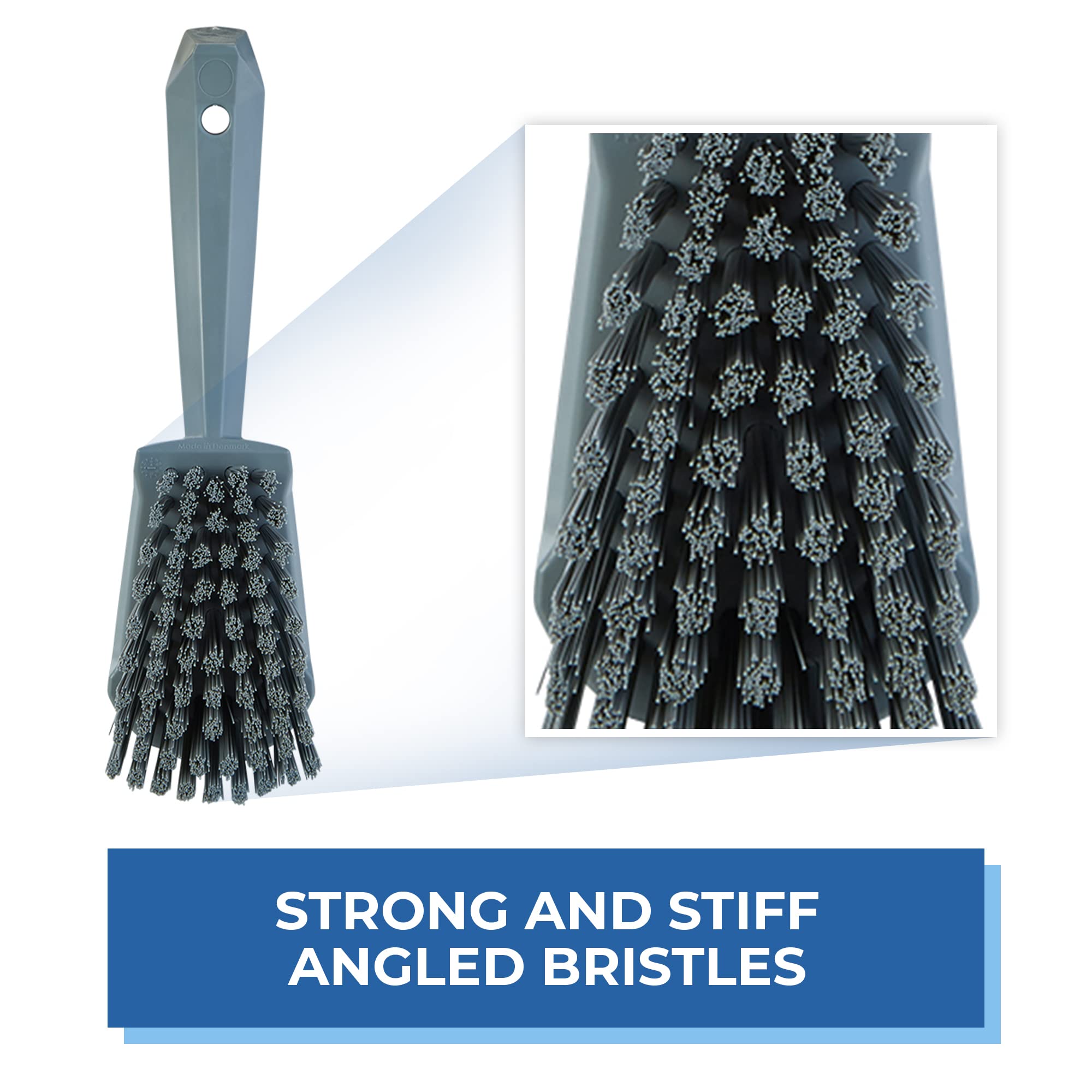 Vikan Brush,Washing,Stiff,10'',Pp/Pbt,Gray, One Size, Multi