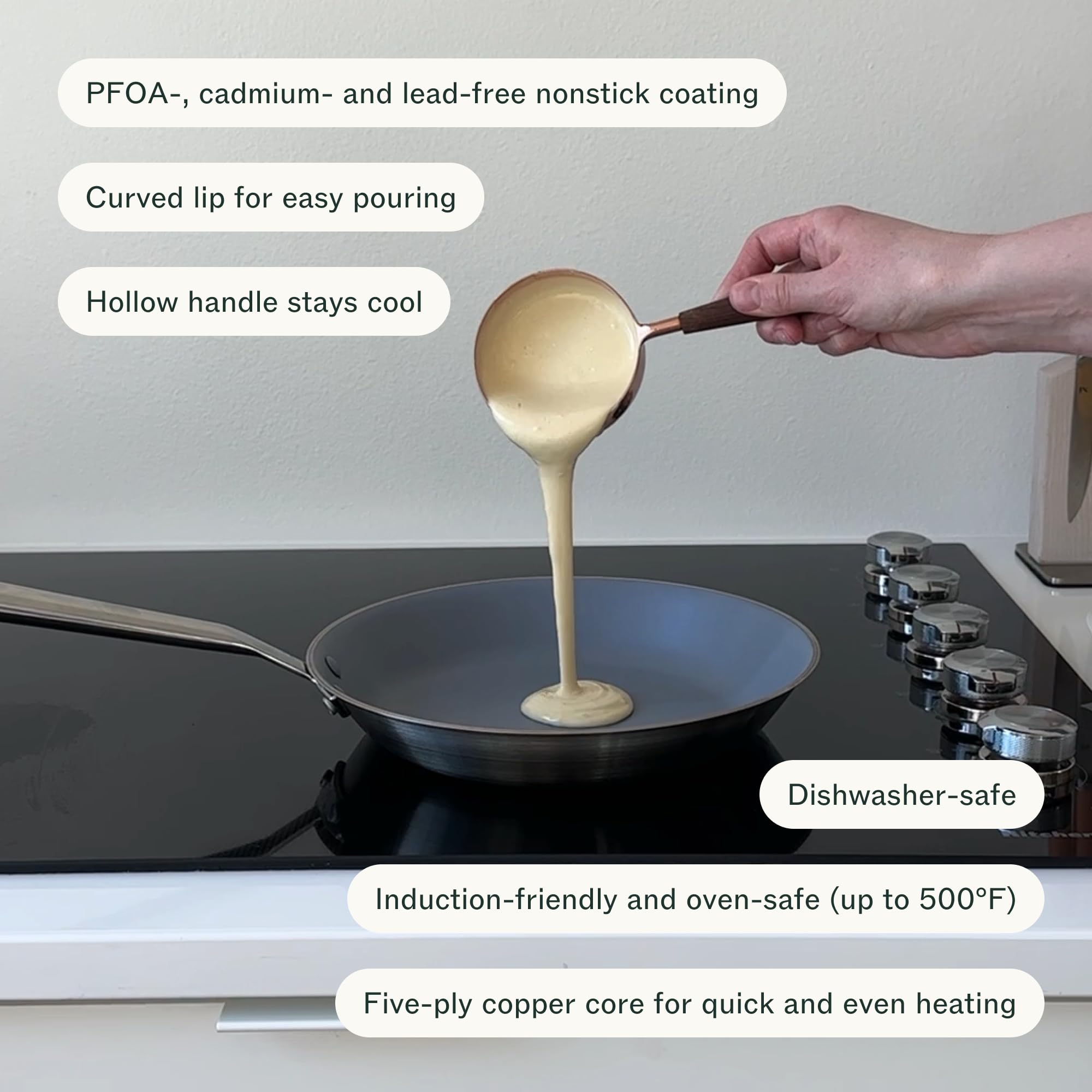 Material Nonstick Frying Pan, 10.5 Inch Stainless Steel Alloy Coated Fry Pan, Made With A Copper Core, Cooking Pan, Non Stick In