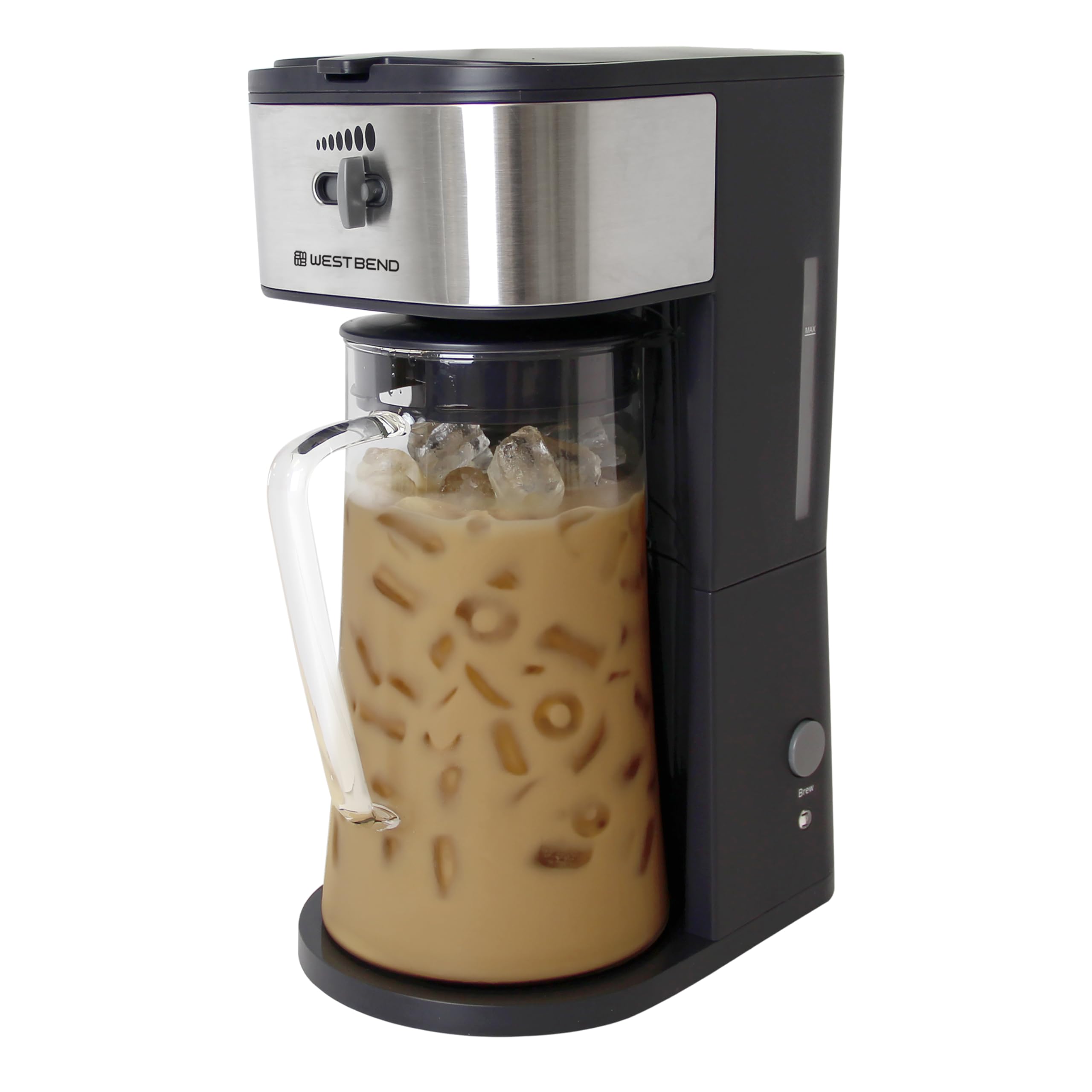 West Bend It500-W Iced Coffee Maker Or Iced Tea Maker Includes An Infusion Tube To Customize The Flavor, Features Auto Shut-Off,