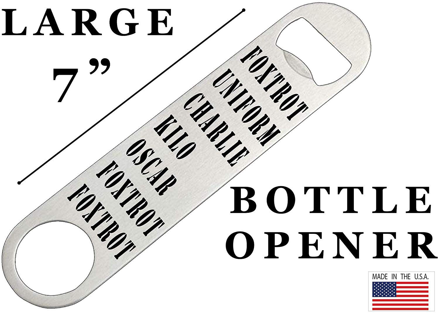 Rogue River Tactical Funny Military Alphabet Speed Bottle Opener Heavy Duty Gift For Veteran