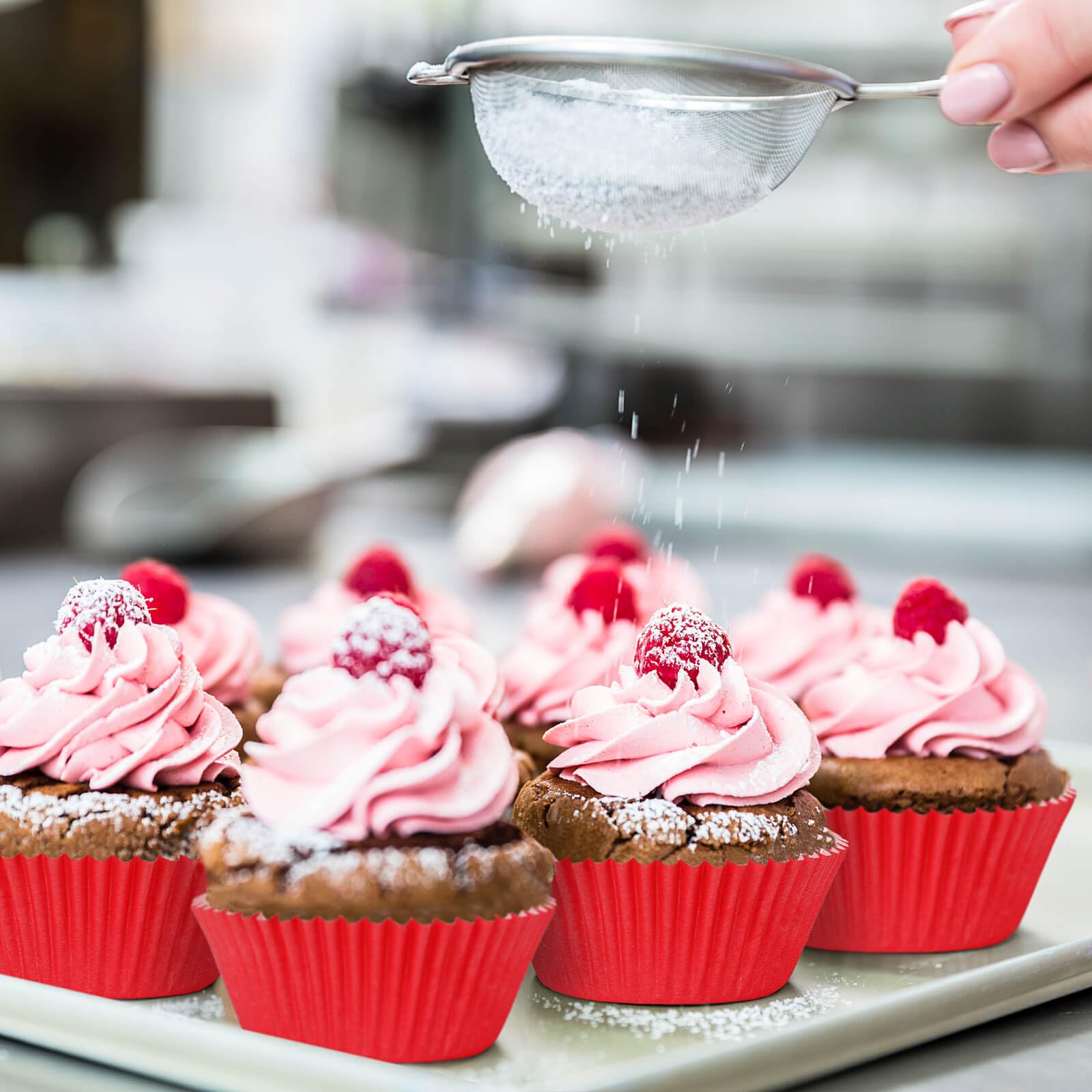 Xlloest Standard Red Baking Cups, Cupcake Liners Paper, Pack Of 200