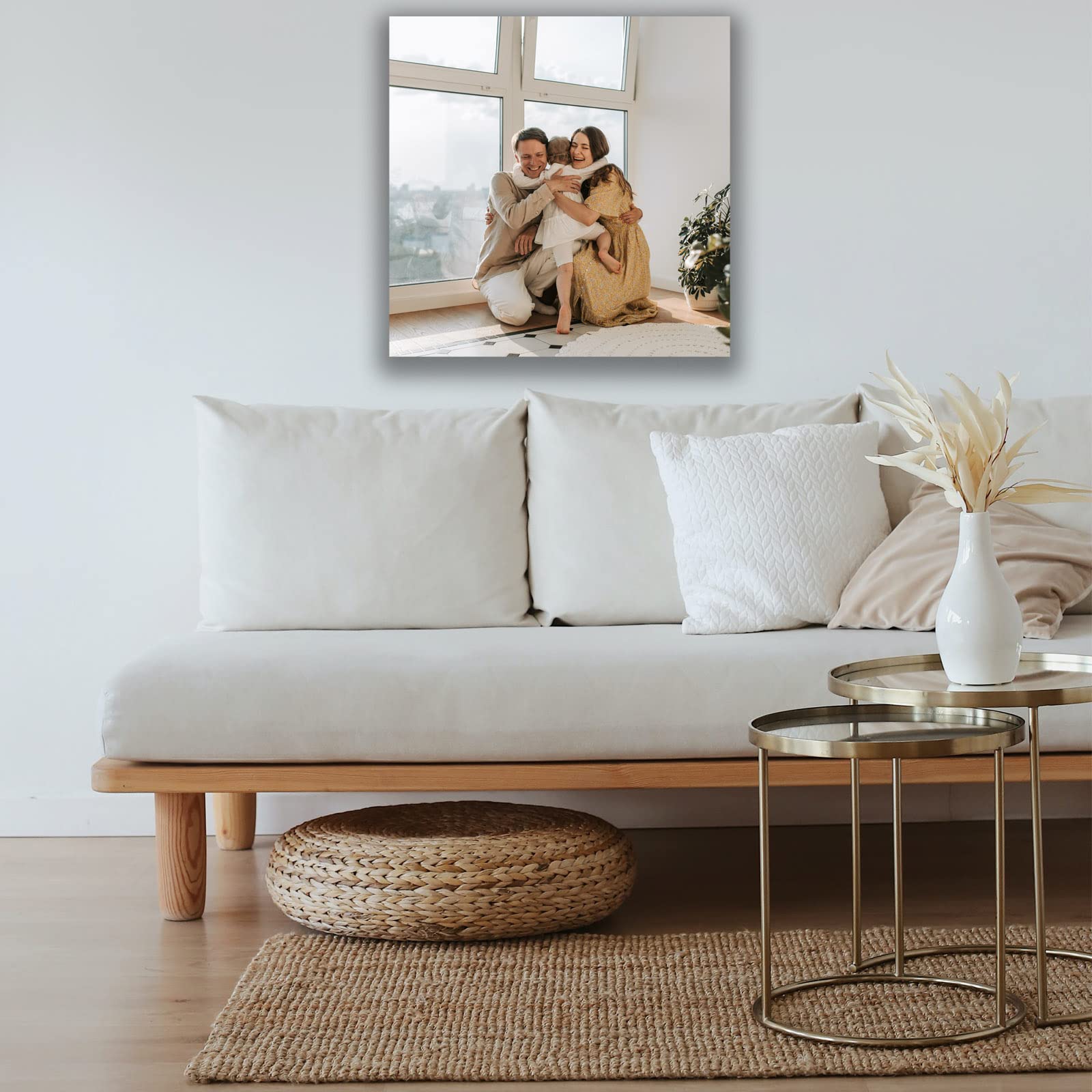 Custom Canvas Prints With Your Photos (18X18, Framed Canvas) Custom Framed Wall Art Personalized Canvas Pictures For Pet/Family