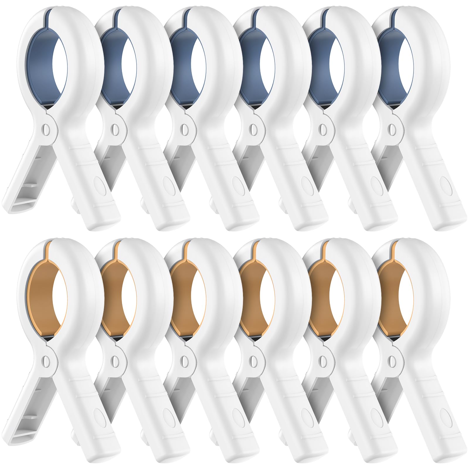 Senbowe 12 Pack Beach Towel Clips,Pool Chair Clips,Heavy Duty Plastic Clothes Pins,Quilt Drying Clips,Windproof Clothes Clips,Ke
