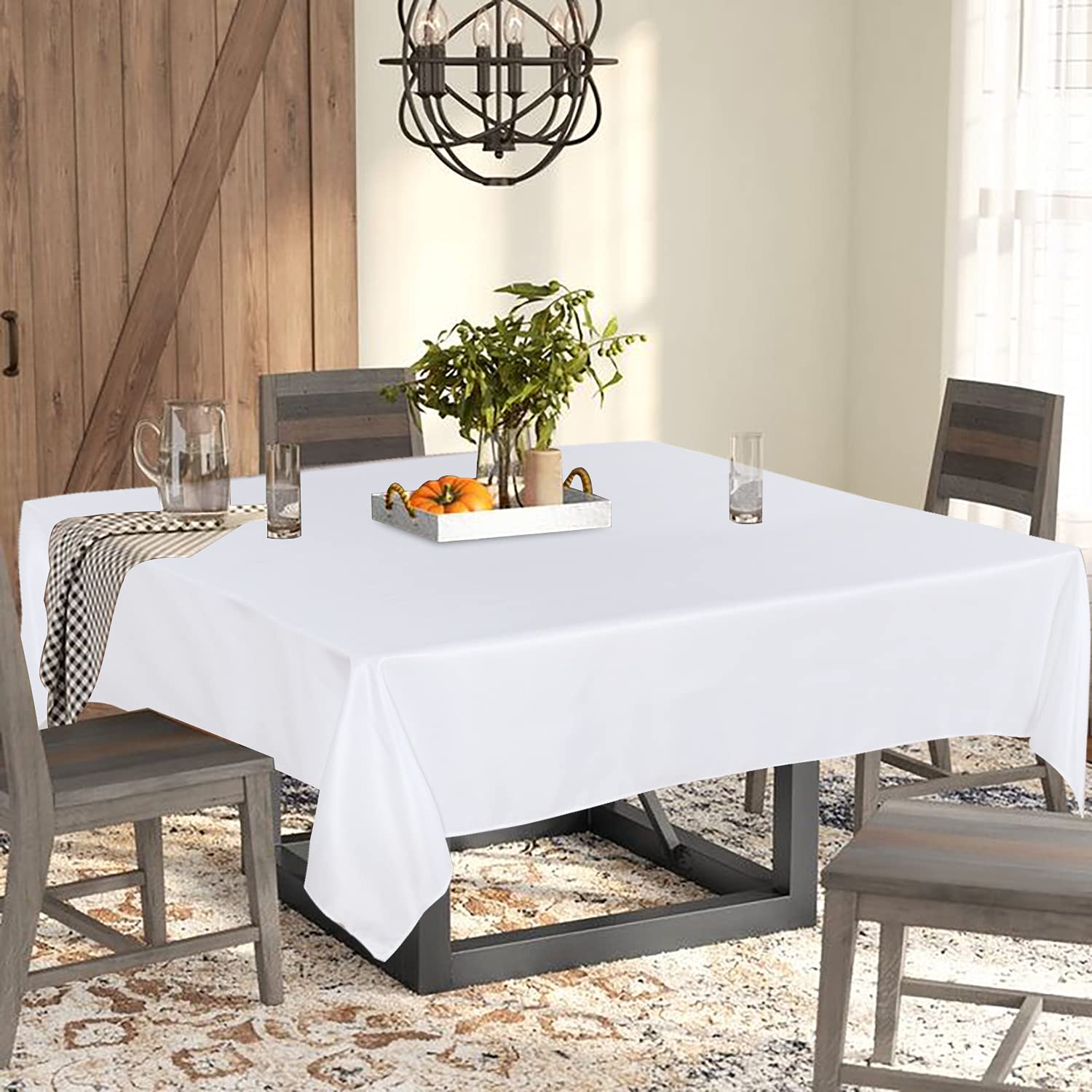 Fitable Square Tablecloth 54X54 Inch Tablecloth Stain And Wrinkle Resistant Washable Polyester Table Cloth, Decorative Fabric Ta